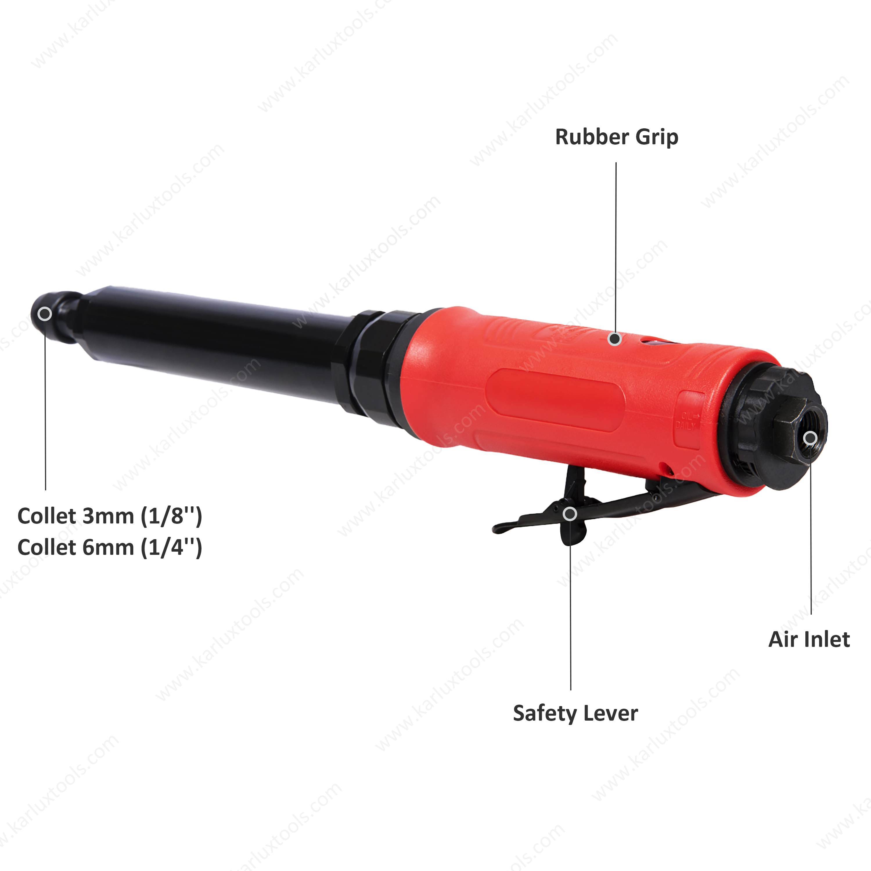 High Speed Lightweight 18000rpm 340mm Grinding Machine Pneumatic Lengthen Mini Straight Air Die Grinder