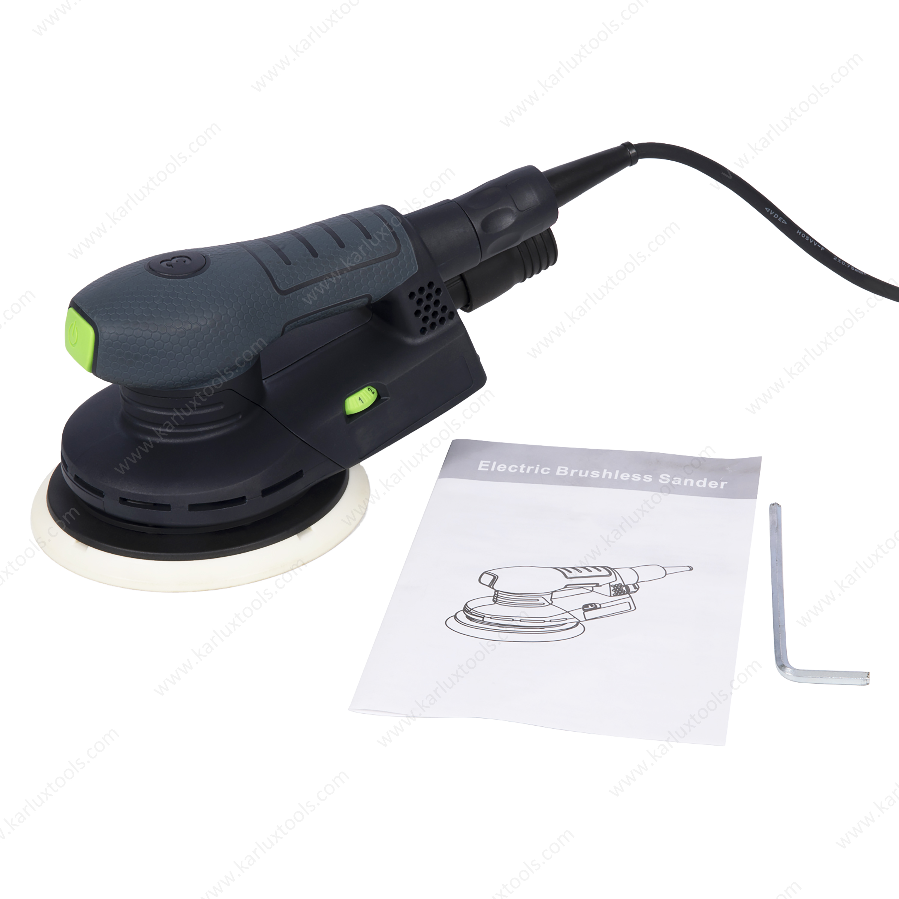 6Inch Ergonomic and Lightweight Central Vacuum 3mm in Orbit Electric Random Orbital Sander 220V, 400W Motor, Metal Fabrication