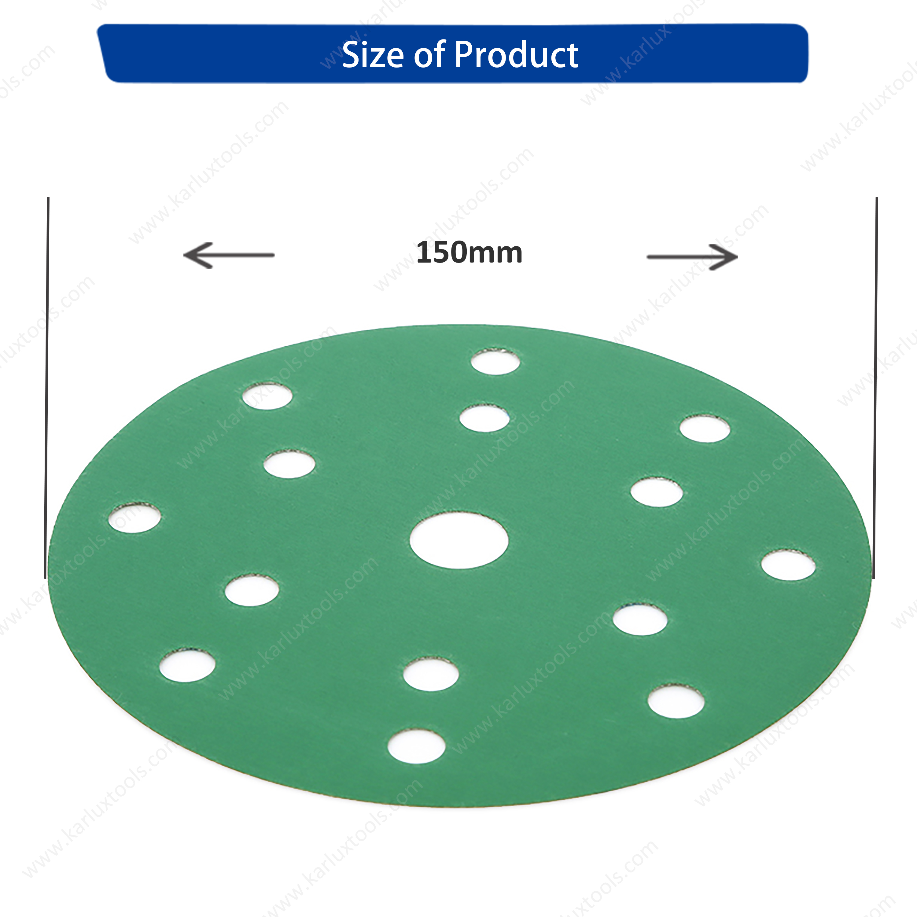 6 inch sand paper 15 Hole Hook and Loop Sanding Discs 40-3000# Green Film Sandpaper for Random Orbital Sander