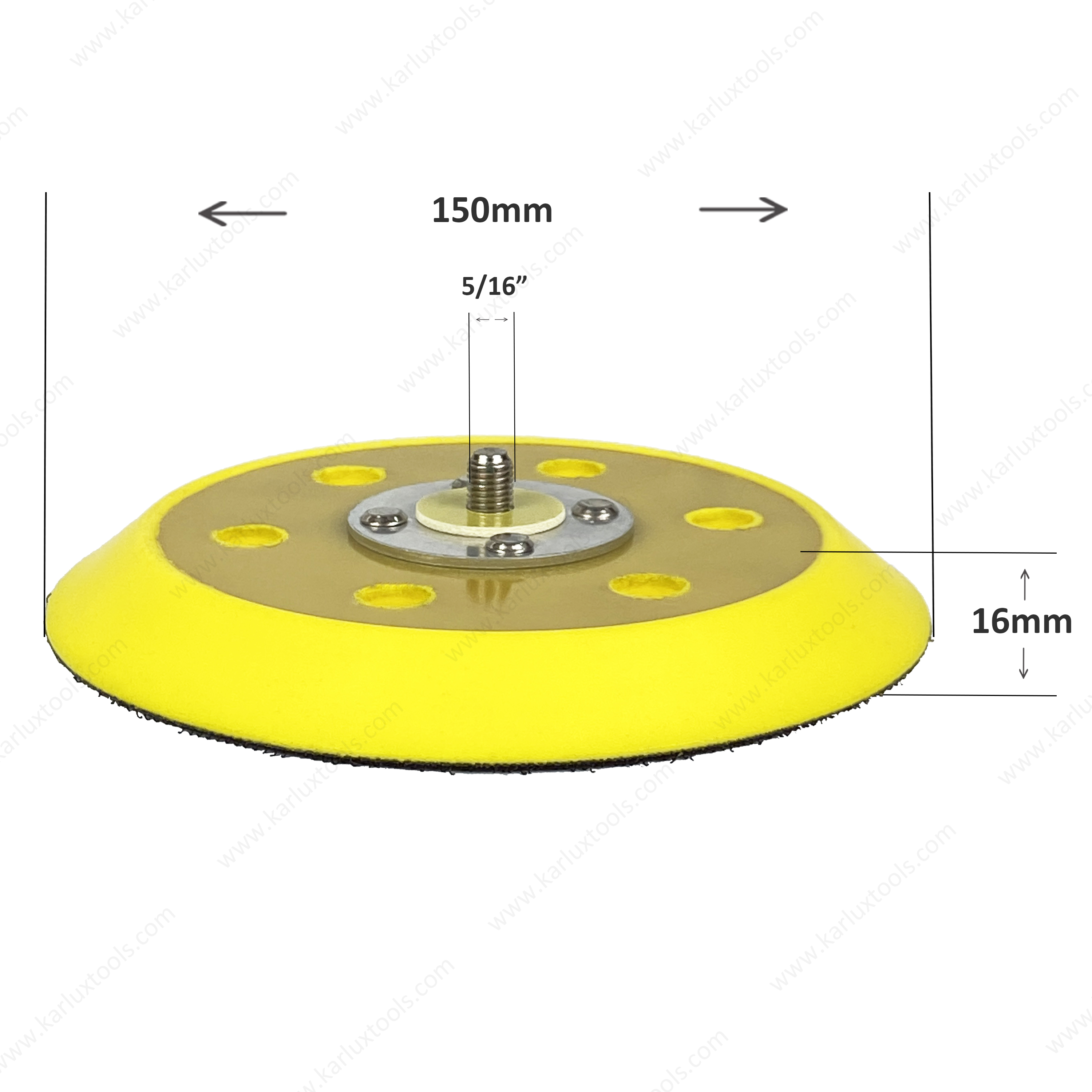 6inch 150mm 6 Holes 5/16" Thread Backing Plate Hook & Loop Backing Pad Compatible with Dual Action Sanders