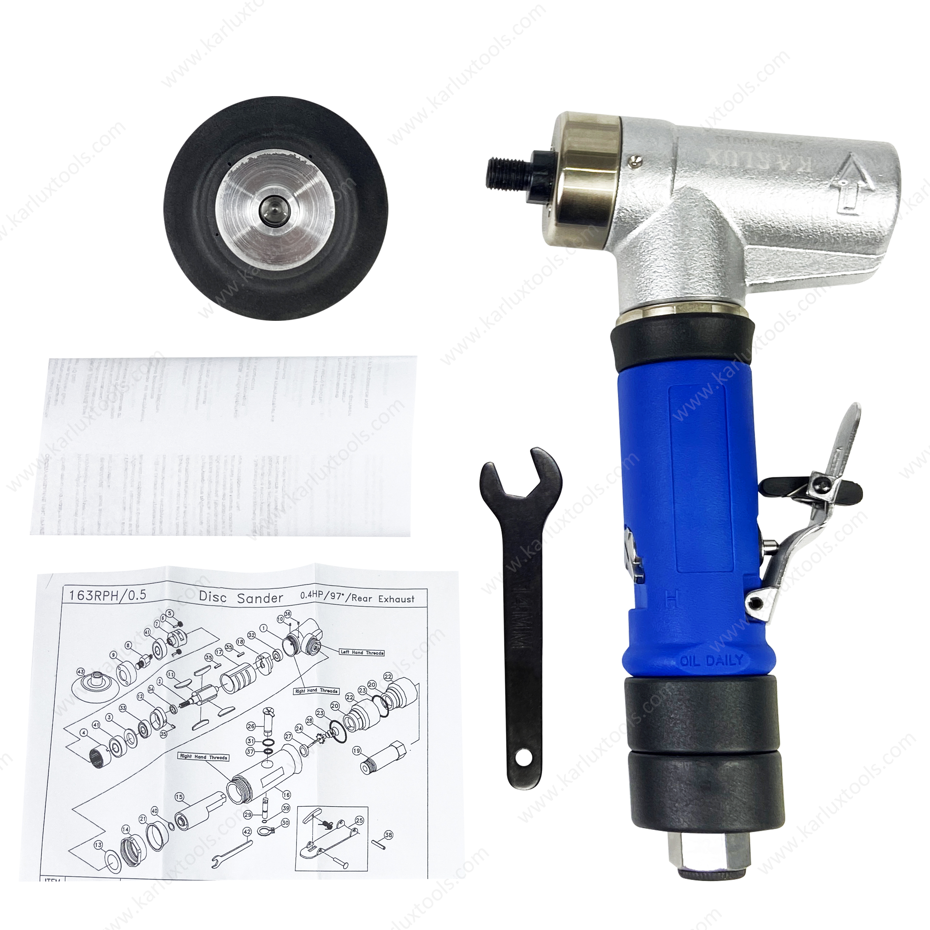 3Inch 75Mm 5000Rpm Factory Polishing Tools Elbow Pneumatic Air Polisher