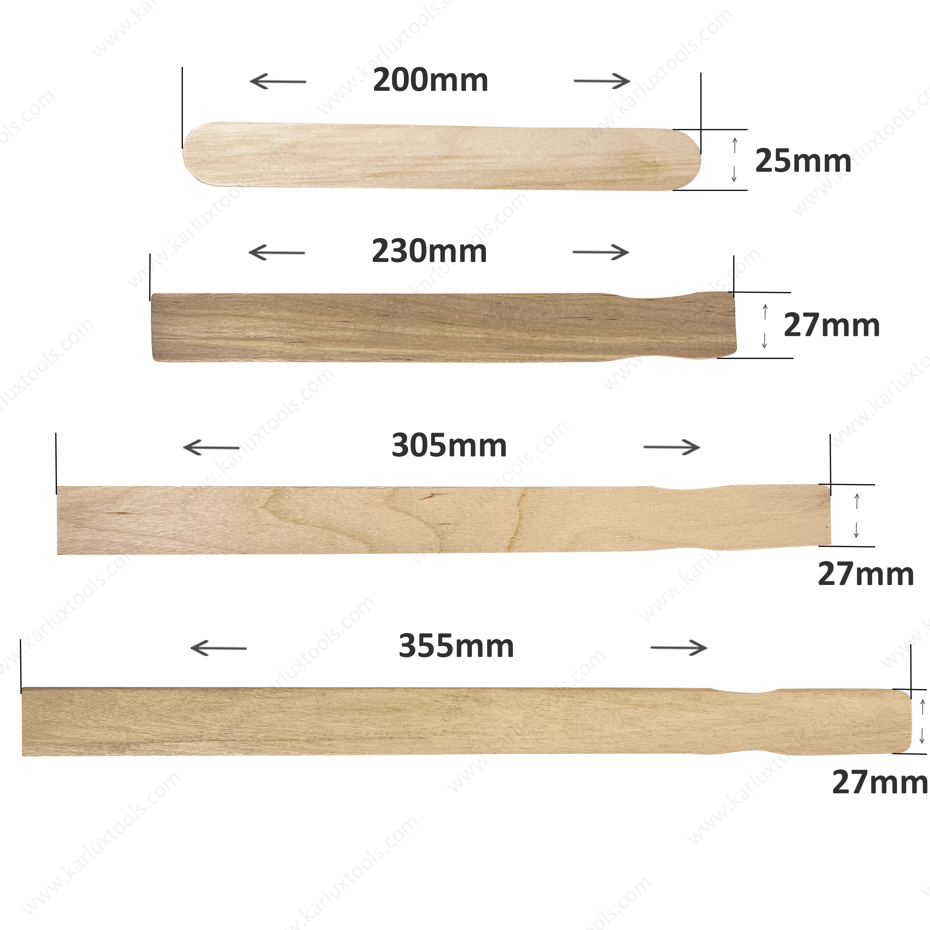 200*25mm 230*27mm 305*27mm 355*27mm Wholesale Automotive Crafts Airbrush Art Wooden Shaft Wood Paint Mixing Stick