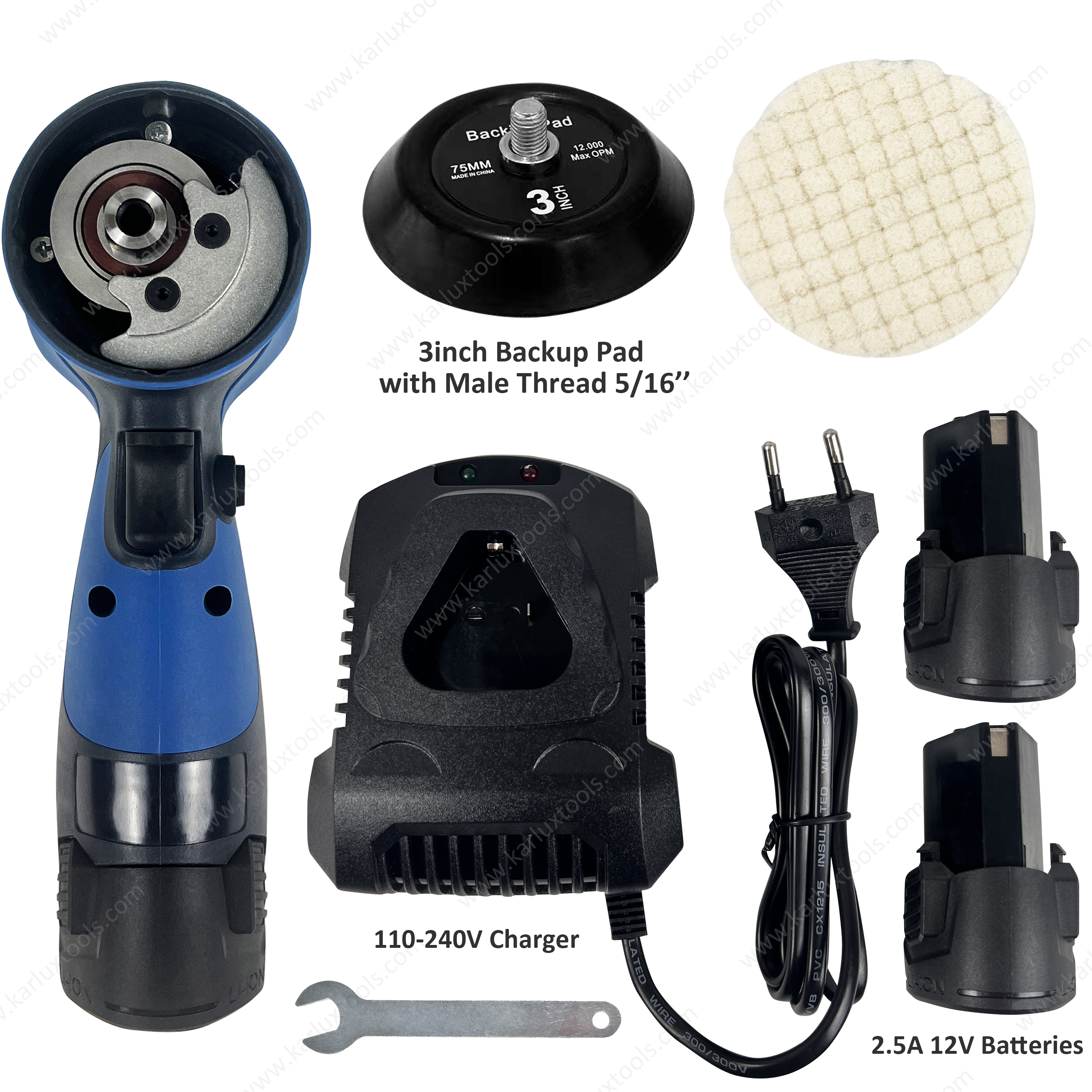 3Inch 75Mm 12 Volt Lithium-Ion Variable Speed Portable Buffer Polisher Mini Cordless Polisher For Car Detailing