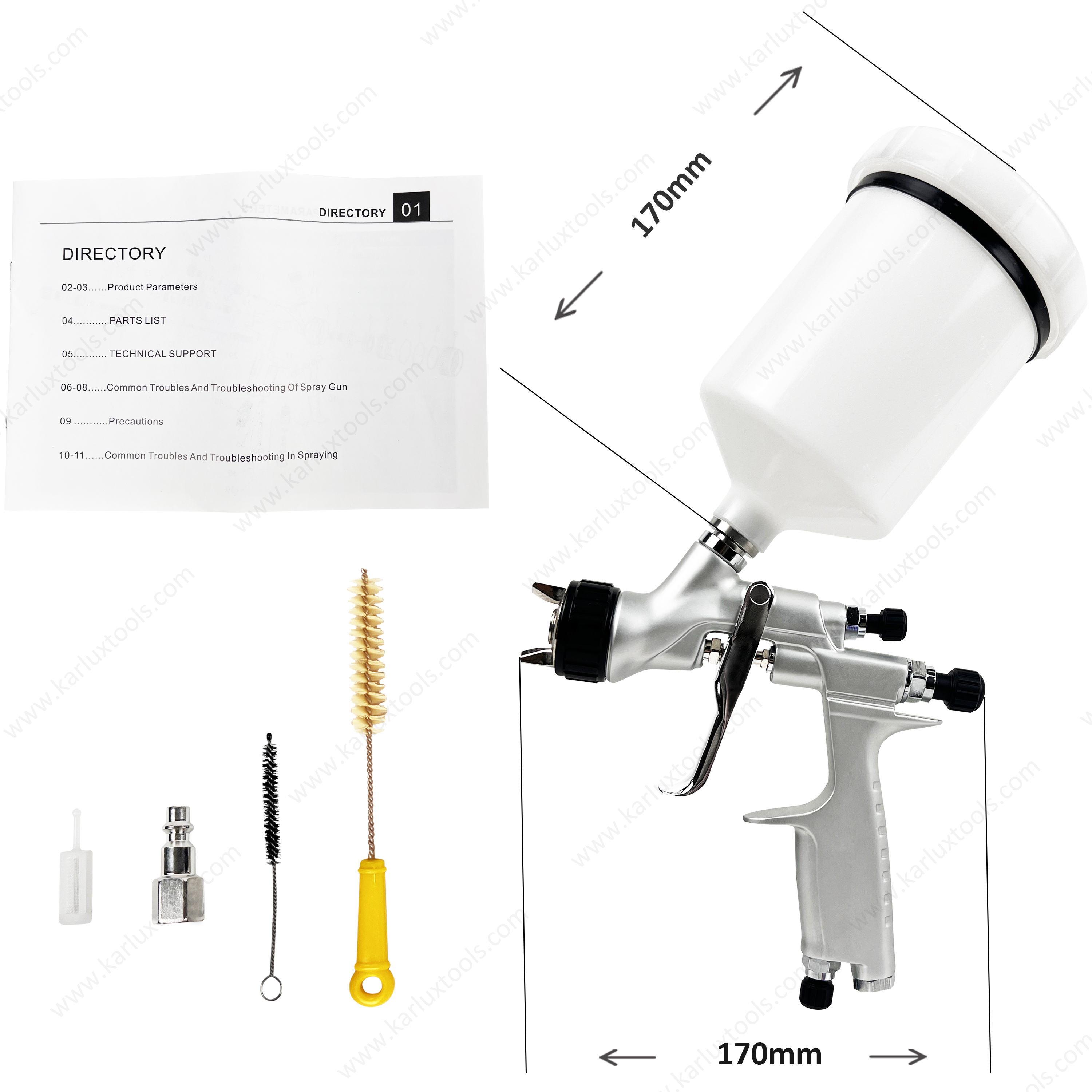 600ml HVLP LVMP 1.2,1.3,1.4mm 3 Nozzles Industrial Grade Automotive Pneumatic Paint Sprayer Air Paint Spray Gun