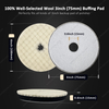 3inch 75mm Single Sided Flat Grid or Stripe Surface Wool Pad Buffing Pad Japanese Wool Polishing Pad Dual Action RO GA Polisher