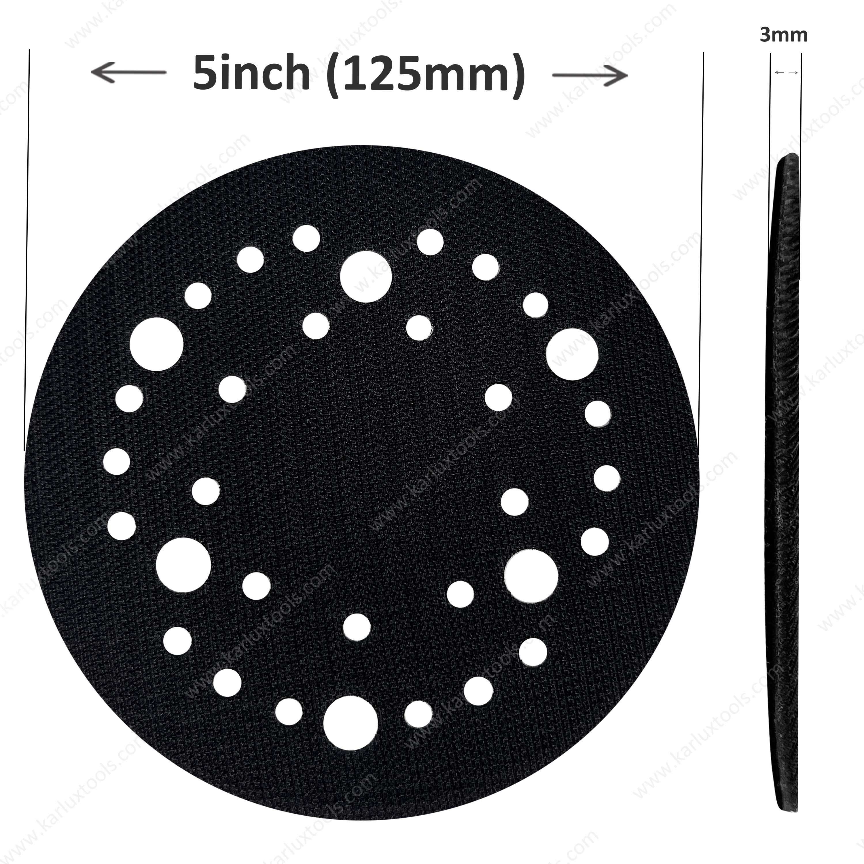 Pad Saver Disc 5inch (125mm) 33 Holes Round Hook and Loop Protector Pad Soft Velcro Pad Saver for Sanding Pad