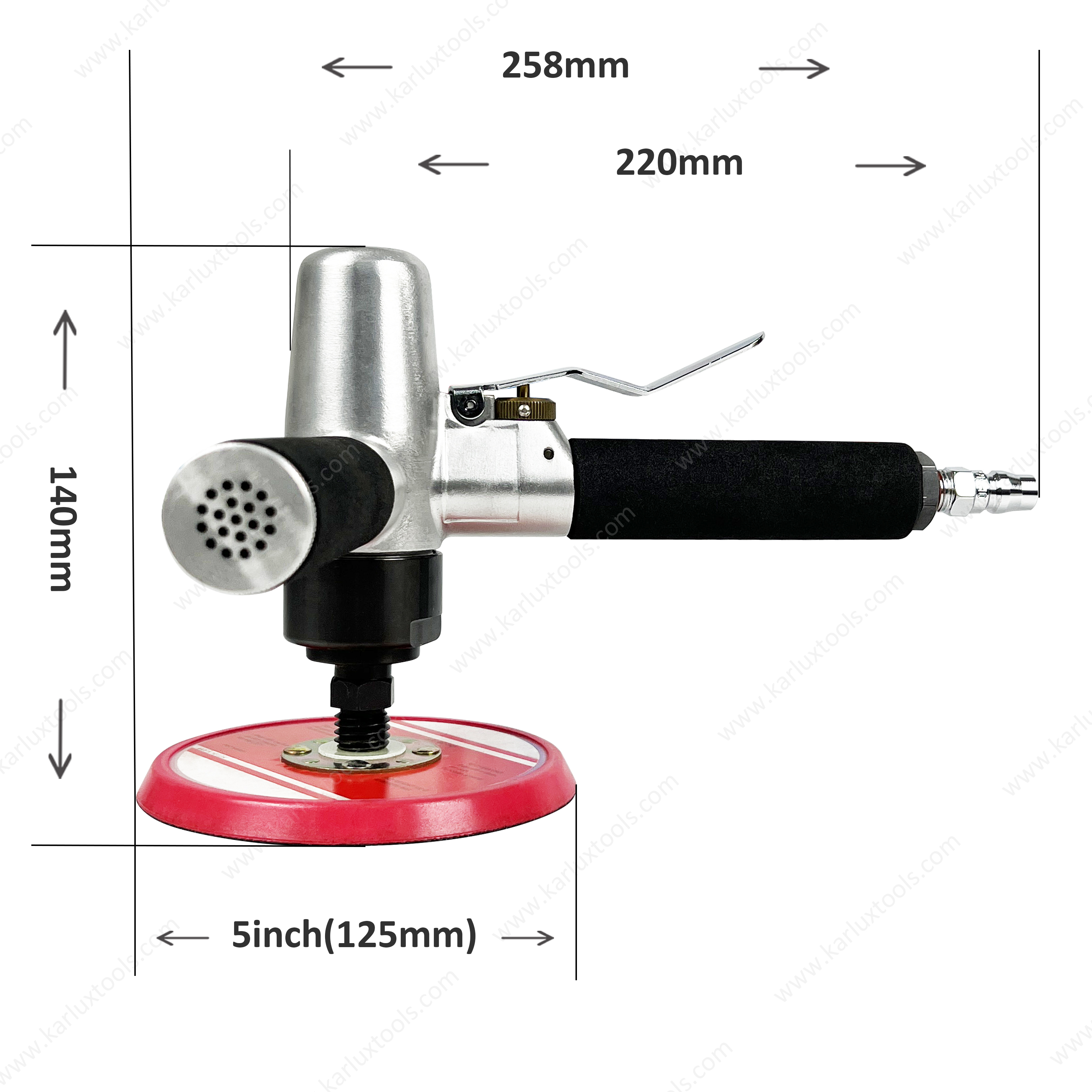 3000Rpm 5-Inch 125Mm Pad Polishing Tools Air Sander Single Action 715A2 Vertical Polisher