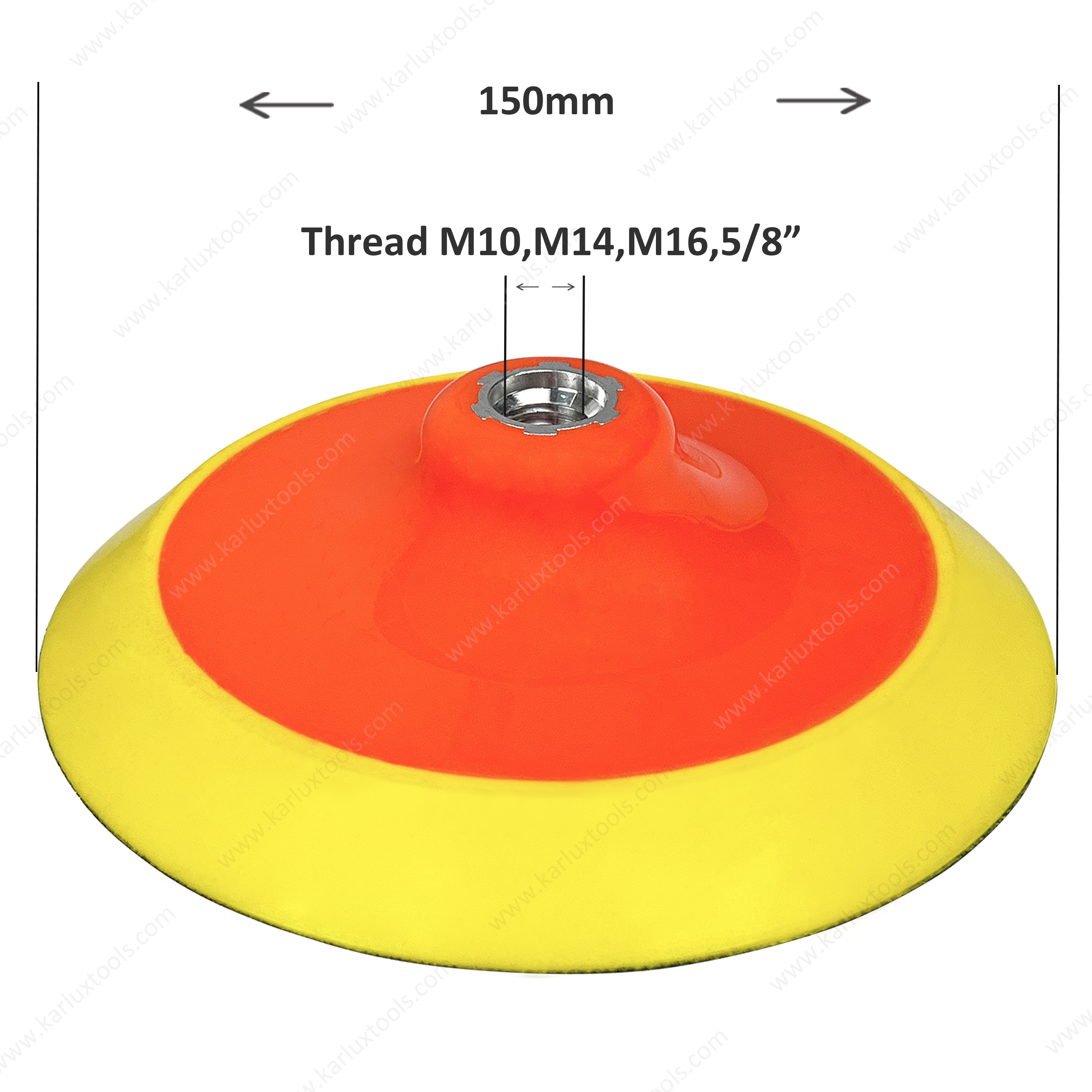 Yello PU 6inch (150mm) Thread M14,M16, 5/8'' Sander Backing Pad Sanding Plate Sanding Pad