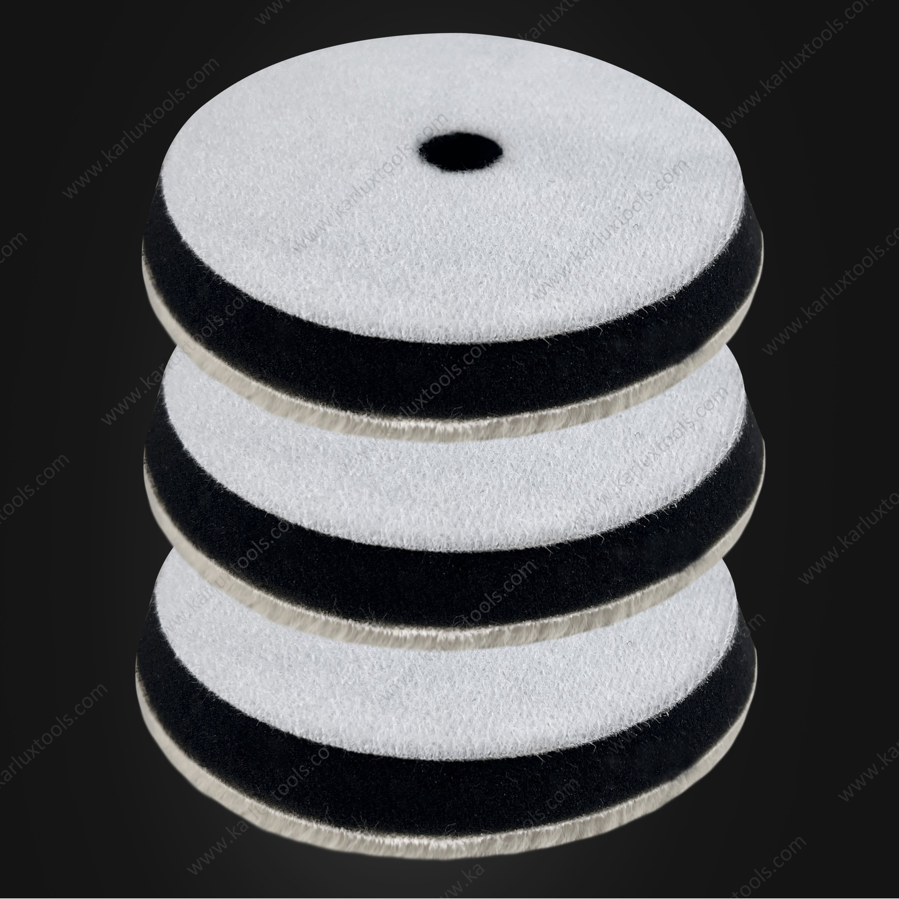 5inch 125mm Trapezoid Flat Grid or Stripe Surface Wool Pad Buffing Pad Japanese Wool Polishing Pad for Dual Action RO GA Polisher