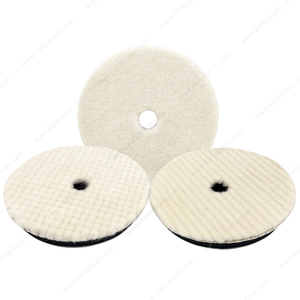 6inch 150mm Trapezoid Flat Grid or Stripe Surface Wool Pad Buffing Pad Japanese Wool Polishing Pad for Dual Action RO GA Polisher