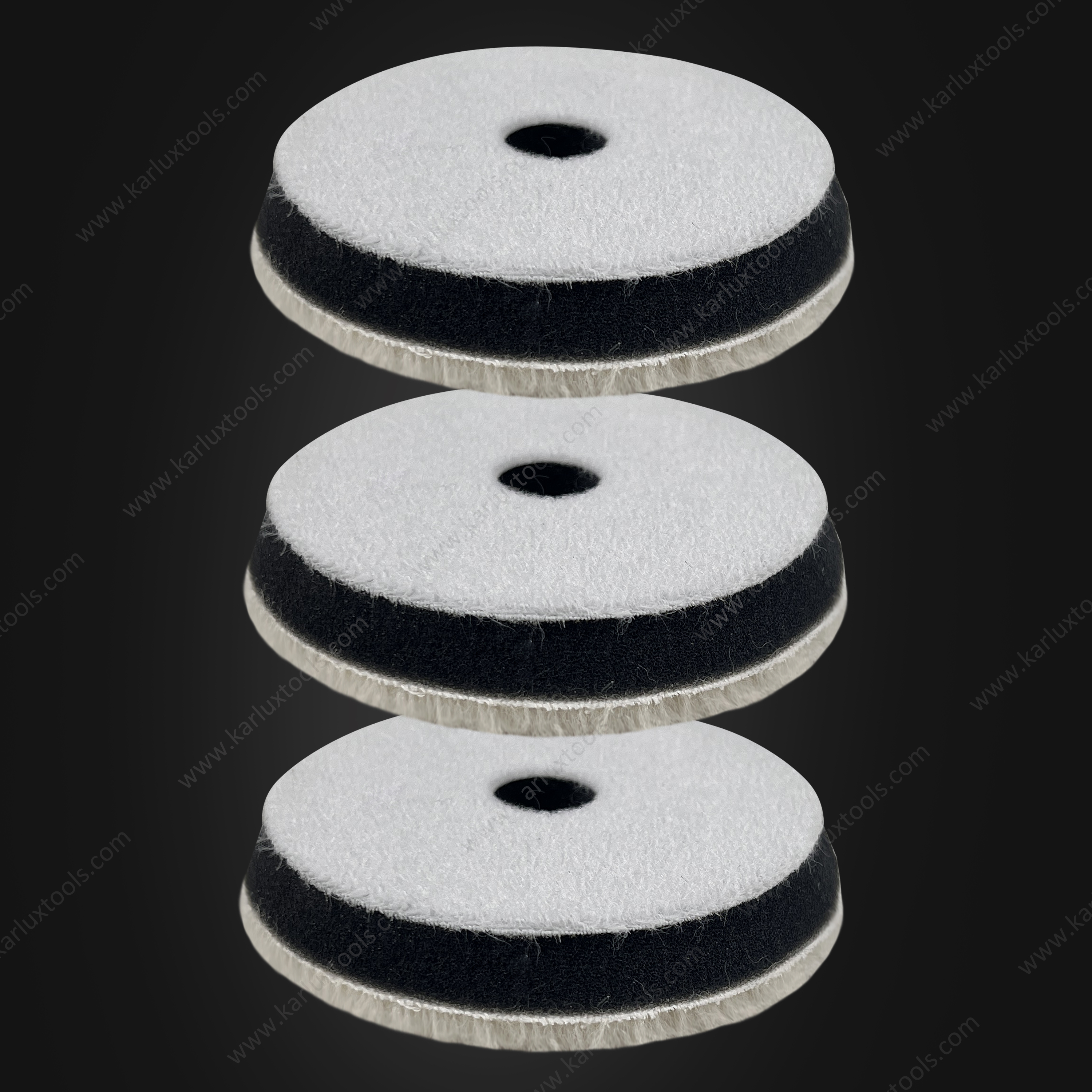 3inch 75mm Single Sided Flat Grid or Stripe Surface Wool Pad Buffing Pad Japanese Wool Polishing Pad Dual Action RO GA Polisher