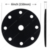 6inch 150mm 9Holes Round Hook and Loop Protector Pad Soft Velcro Pad Saver for Sanding Pad
