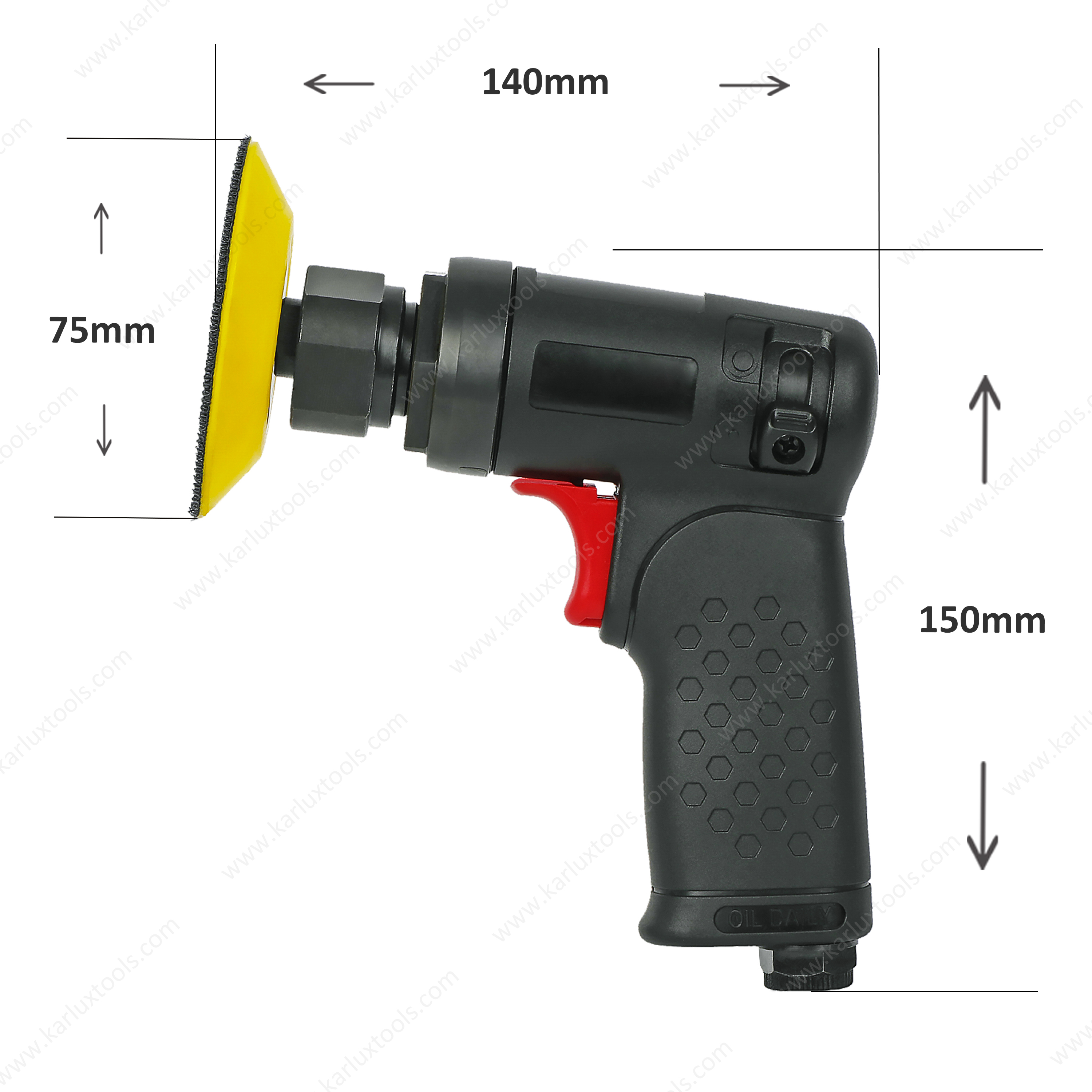 3inch (75mm) 17,000RPM Orbit 3Mm High Speed Compact Auto Body Sander Pneumatic Random Orbital Sander Pistol Grip Air Sander