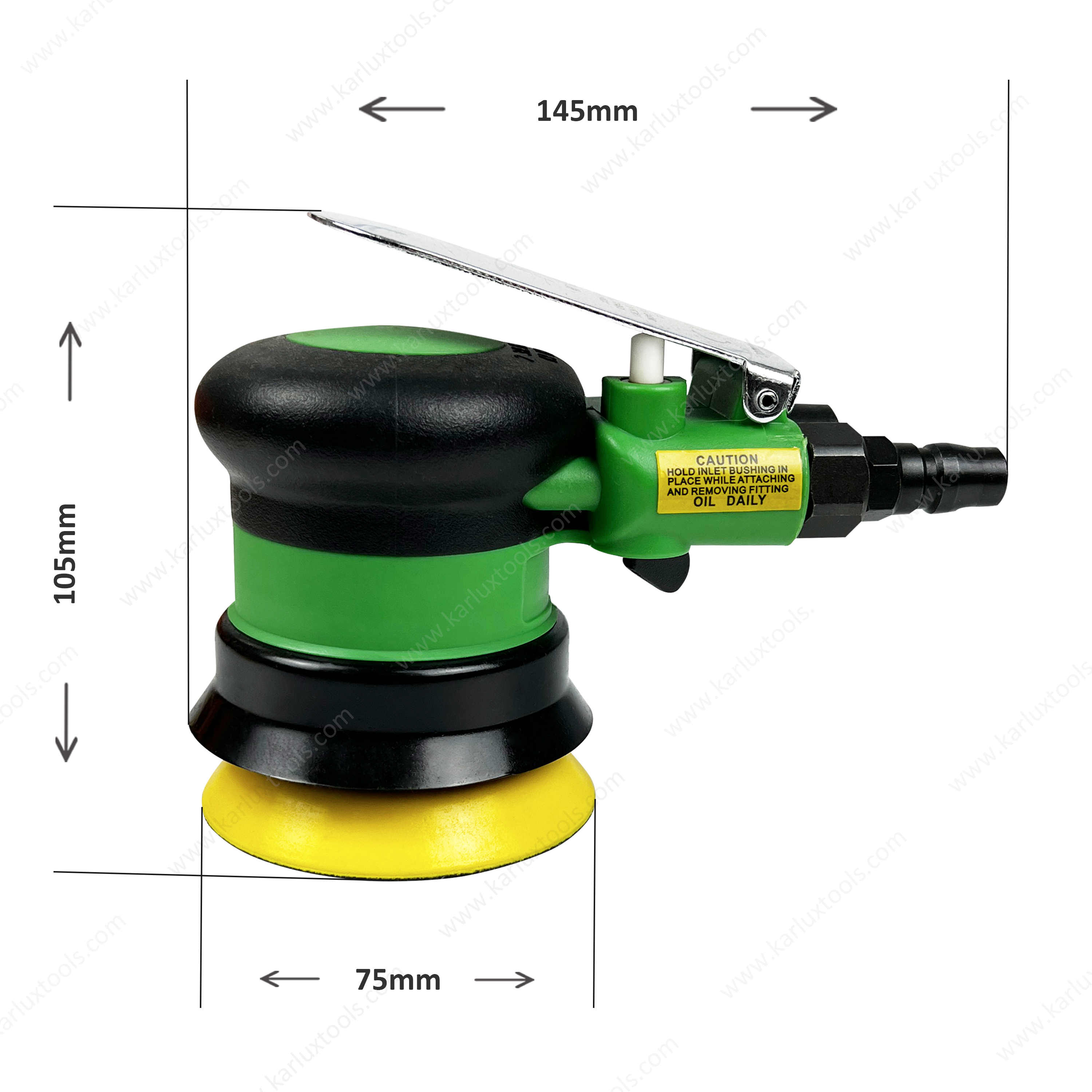 Air Orbital Sander 3inch (75mm) Orbit 2.5mm/5.0/8.0mm Non Vacuum High Speed Sander 12,000RPM 