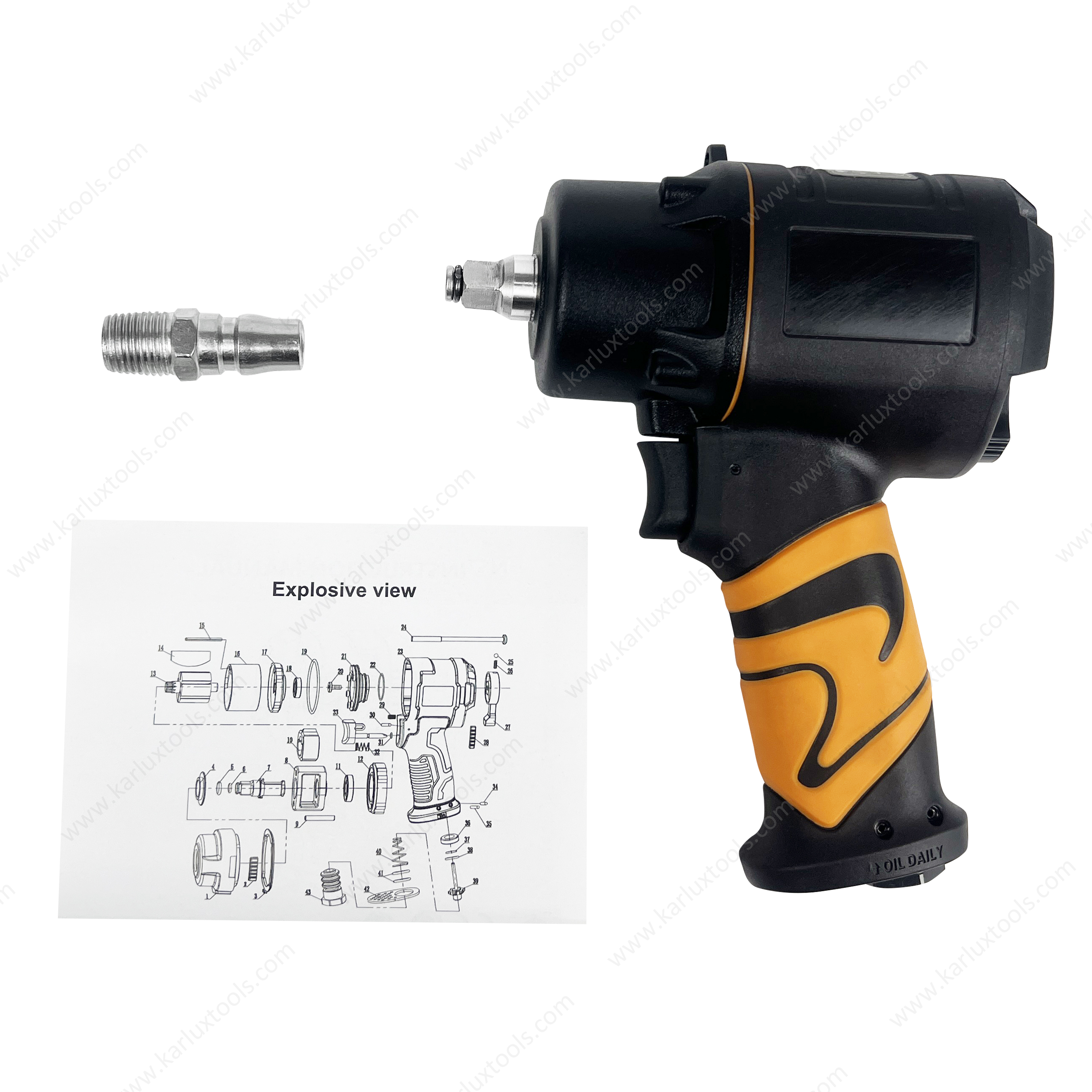 10,000RPM Max Torque 745N.m Light Wrench Plastic Body 3/8" Air Impact Wrench