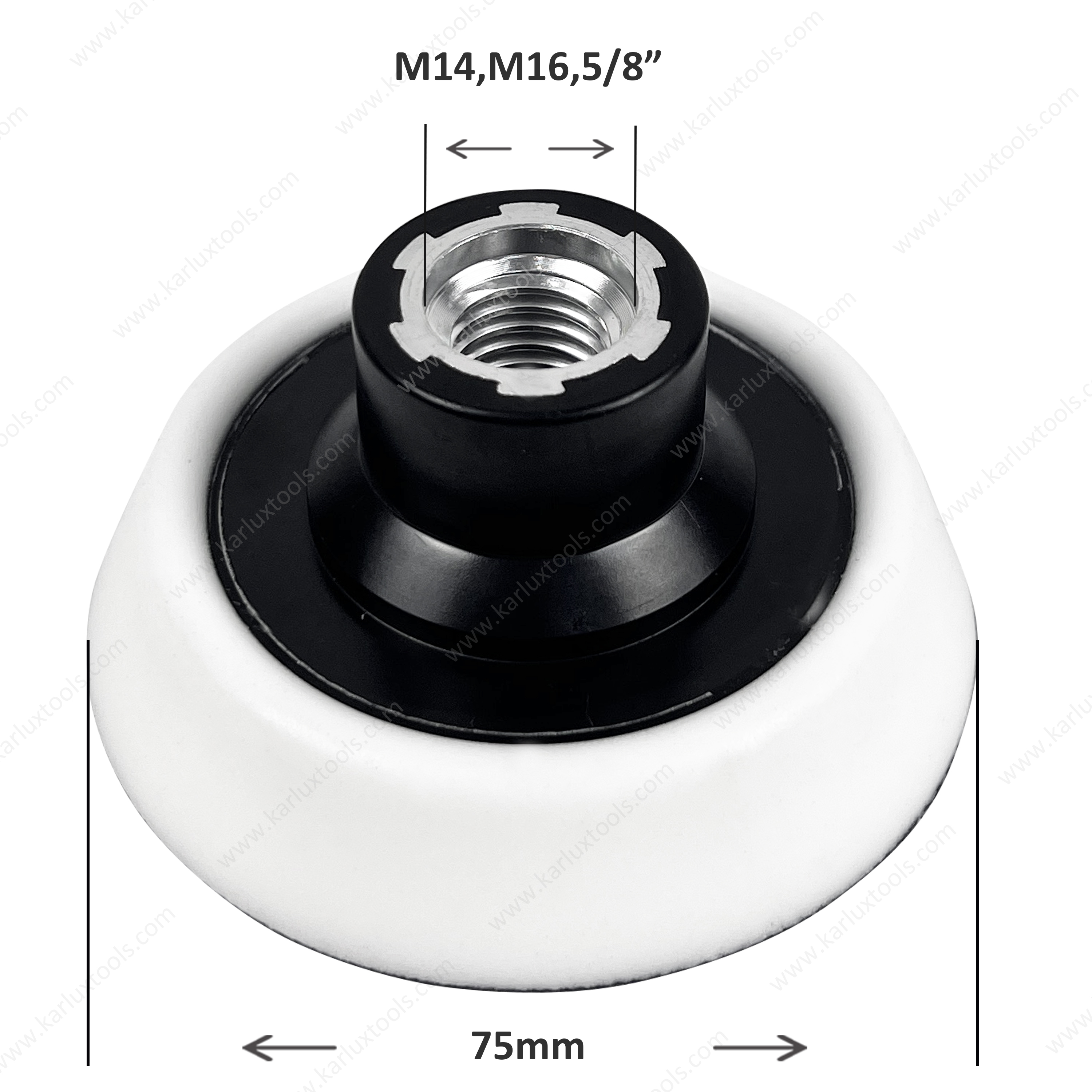 3inch (75mm) Polishing Pad 15mm Medium Soft PU Foam M10/M14/M16/5/8" Thread Hook & Loop & PSA Backing Buffing Pad for Car Polishing & Detailing