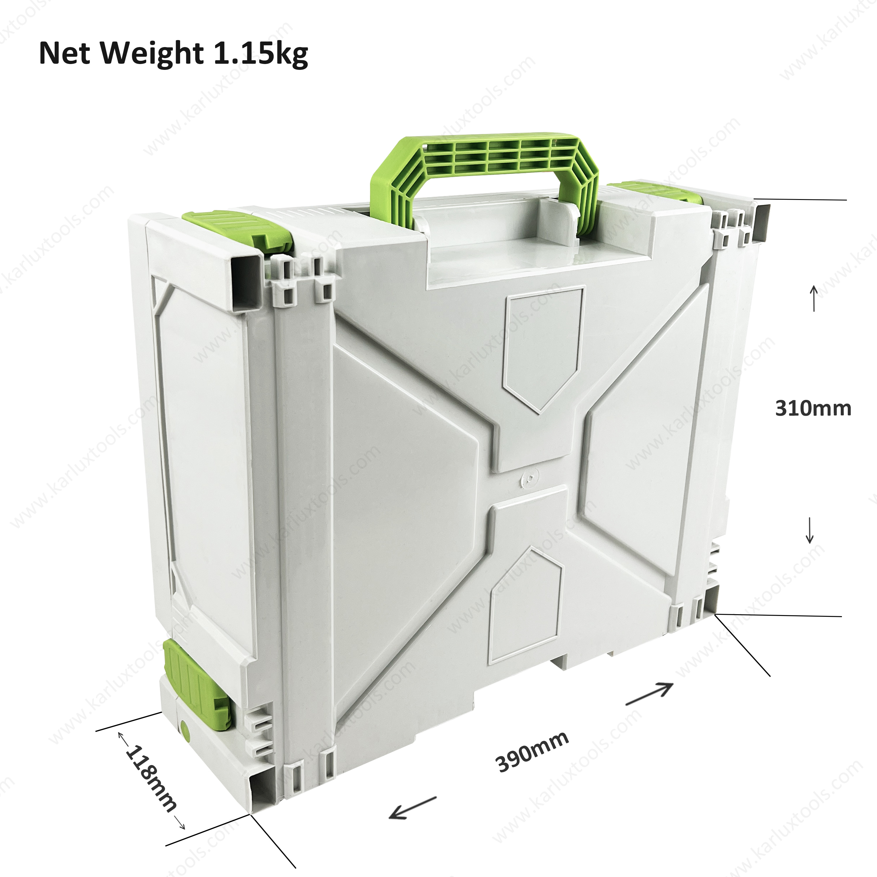 40x30x12cm Waterproof Dustproof Stackable Storage Box System Plastic Modular Tool Boxes Systainer Case with Handles