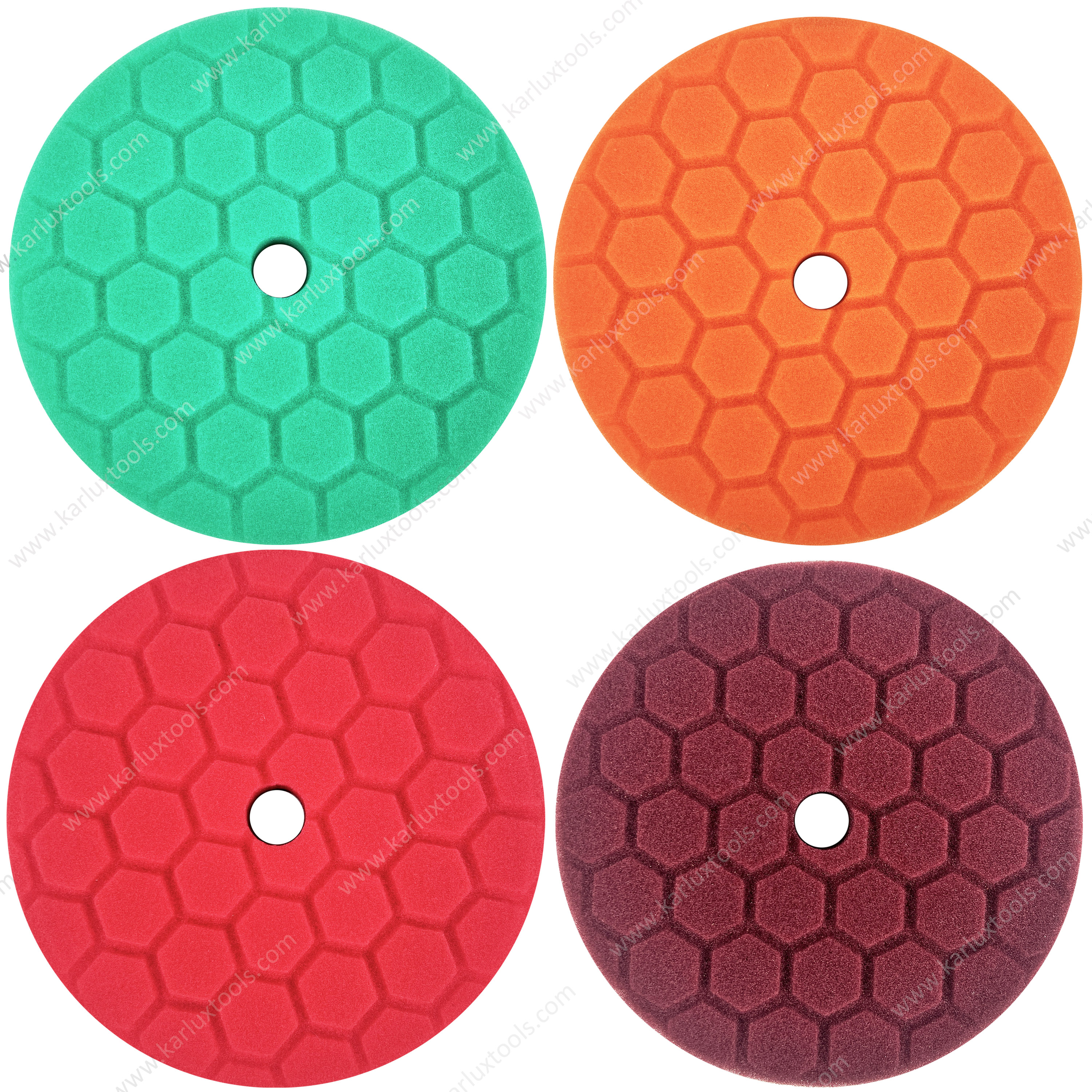 6inch Hexagon Bevel Edge Foam Polishing Pad Car Foam Buffing Polishing Sponge Pad Compound Polishing Wax for DA RO Car Polisher