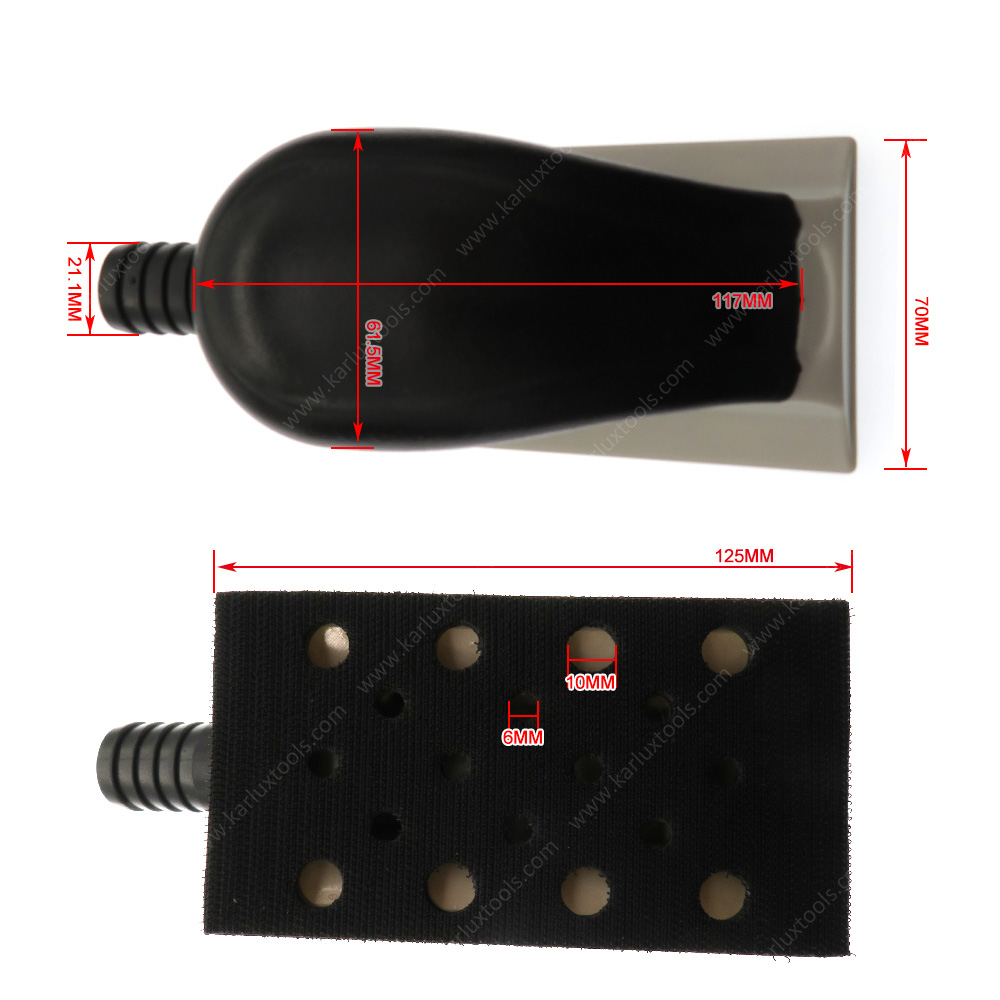 Vacuum Sanding Block 70x125mm with 18 Holes