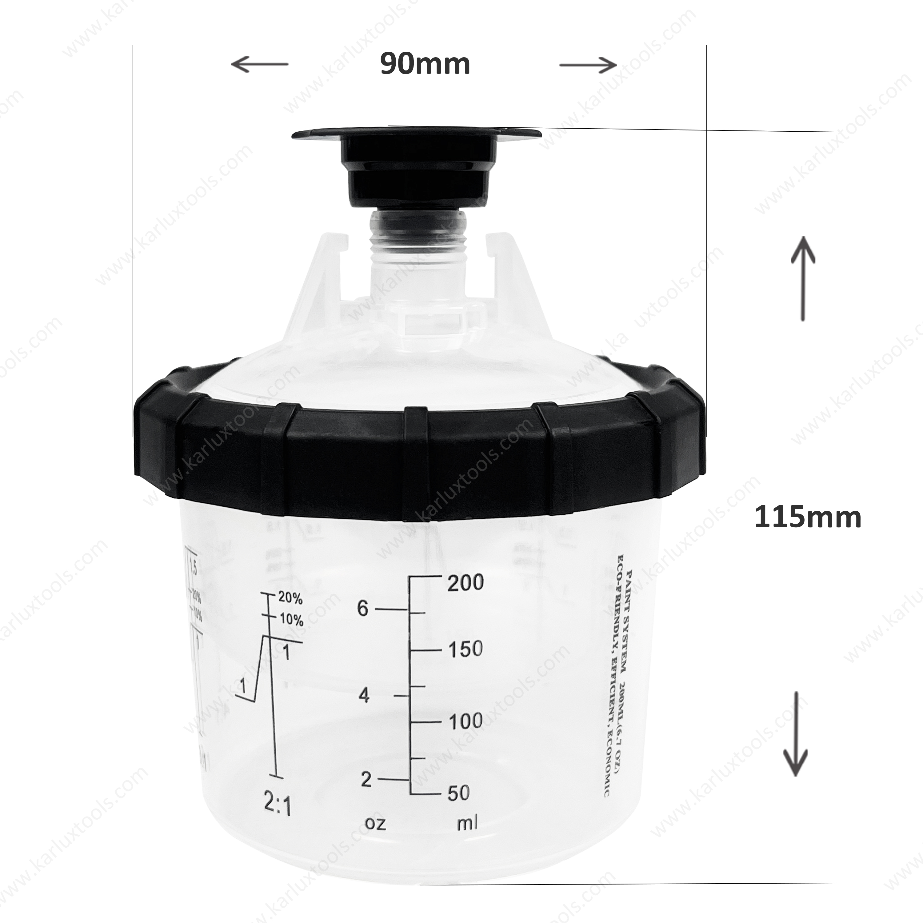 100ml Paint Sprayer Cup Plastic Paint Spray Gun Cup with 125mic or 190mic Filter Paint Cup