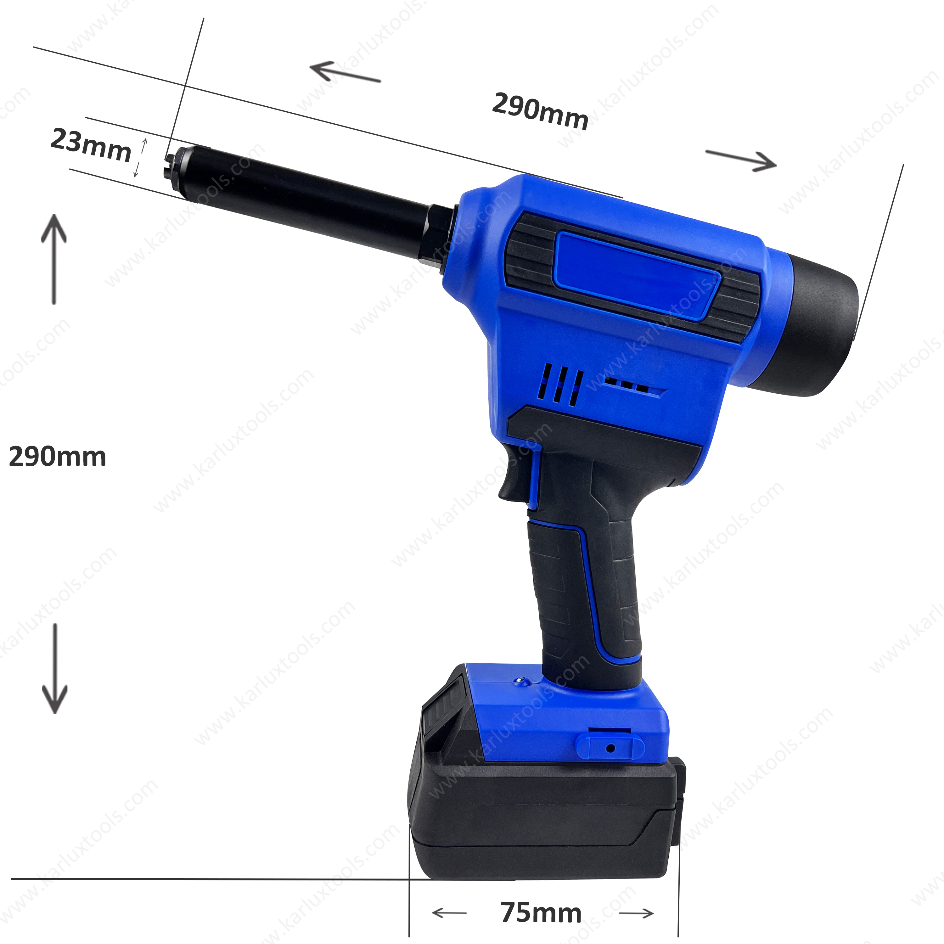 20V Brushless Rechargeable Battery Portable Huck Short-Tail Rivet Gun Cordless Bobtail Riveter for Automotive & Construction Use