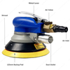 5Inch Self-generated Vacuum 5mm Orbit Pneumatic Random Orbital Palm Sander for Automotive Wood Metal Surface Finishing