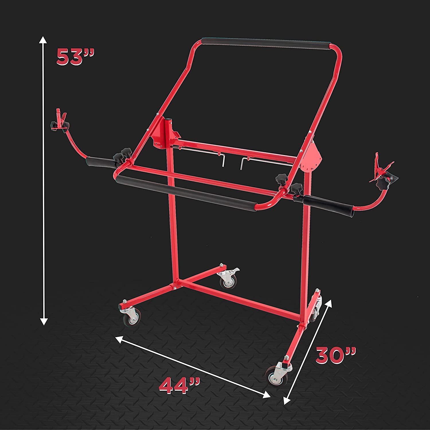 44"W x 30"D x 53"H metal support with 4" castors( two swivel with brake)