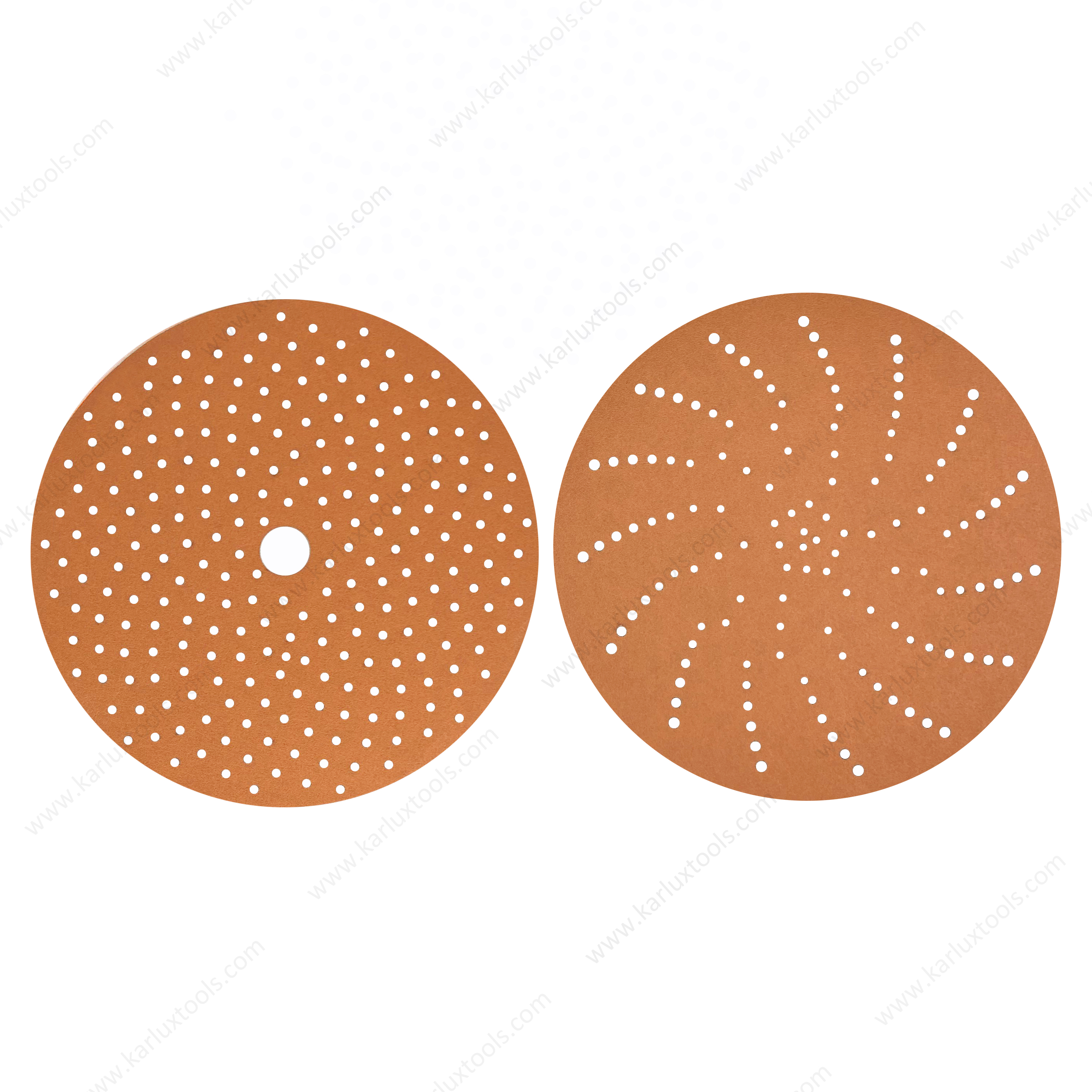 6 Inch(150mm) Grit P80-2500 Multiple Holes Round Sanding Paper Orange Ceramic Paper Backing Sandpaper Disc