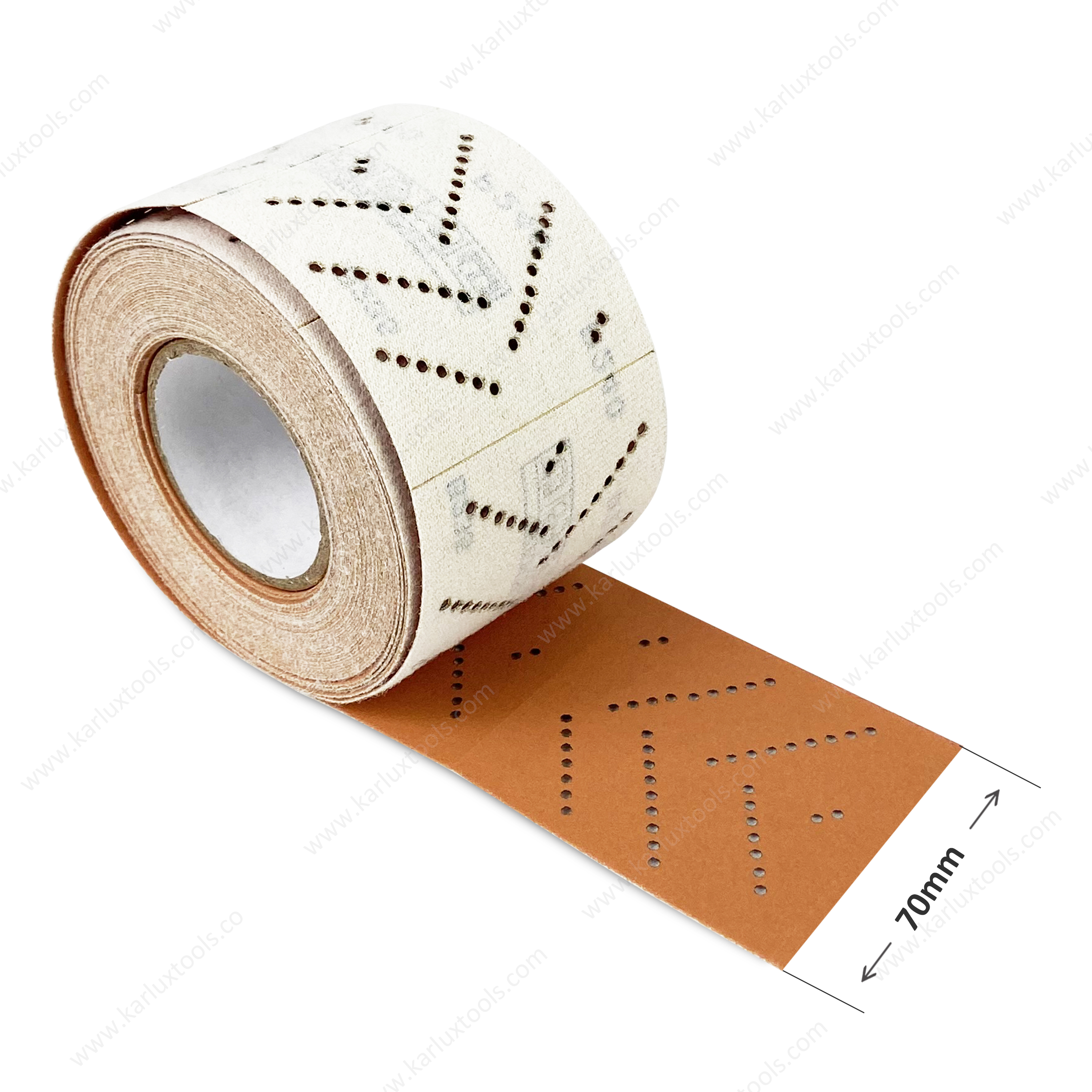 Grit P80-2500 70mm*70mm V-shaped Holes Square Sandpaper Orange Ceramic Paper Backing Sandpaper Roll Sanding Paper for Vacuum Sander 