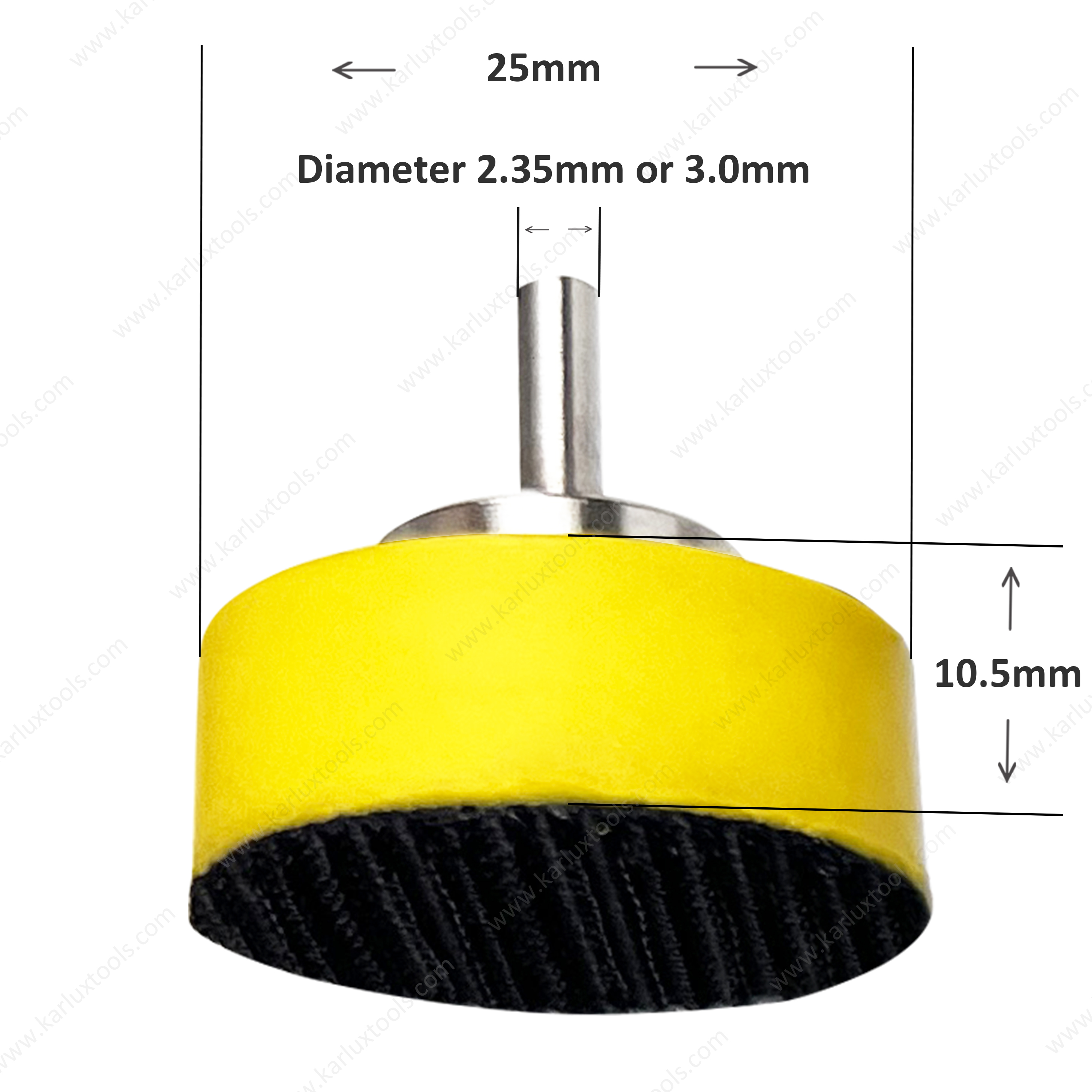 1Inch 25mm Shank DIA 2.35mm or 3.0mm Mini Detail Sander Pad PSA/Hook and Loop Sanding Pad Rotary Backing Pad for Sanding Discs