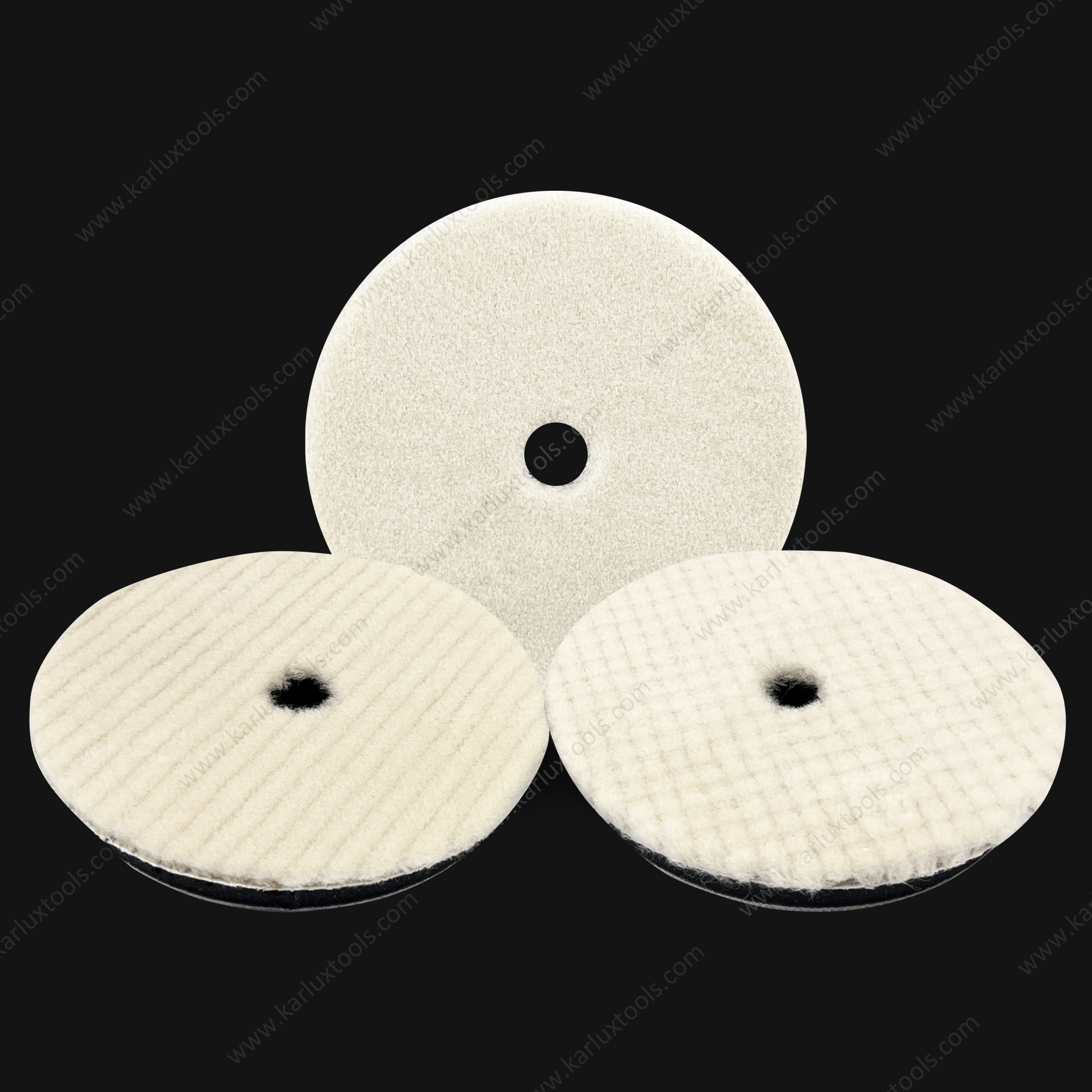 5inch 125mm Trapezoid Flat Grid or Stripe Surface Wool Pad Buffing Pad Japanese Wool Polishing Pad for Dual Action RO GA Polisher