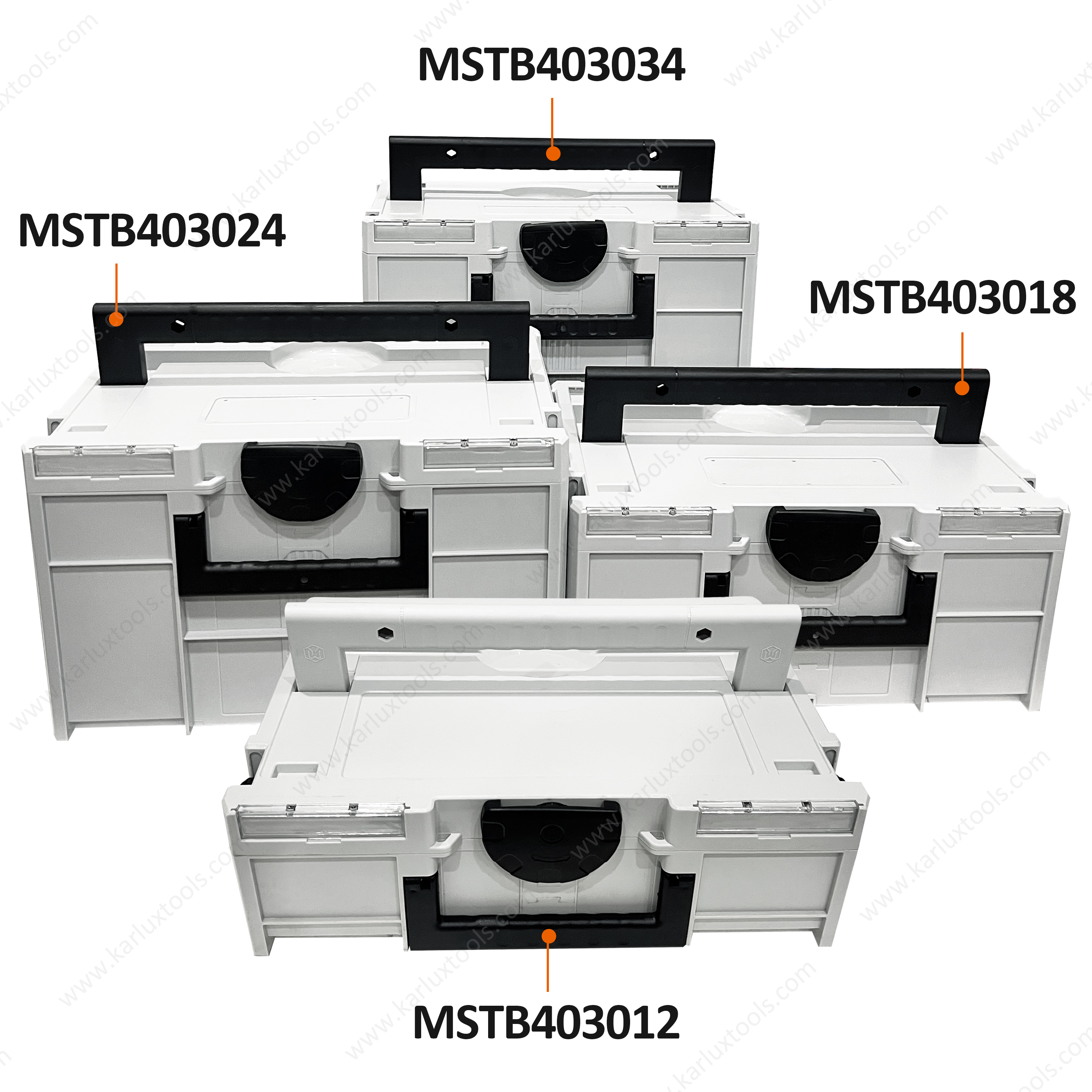 40x30x34cm Large Storage Box Waterproof Dustproof Stackable Tool Case System ABS Plastic Tool Box Systainer Case with Handles