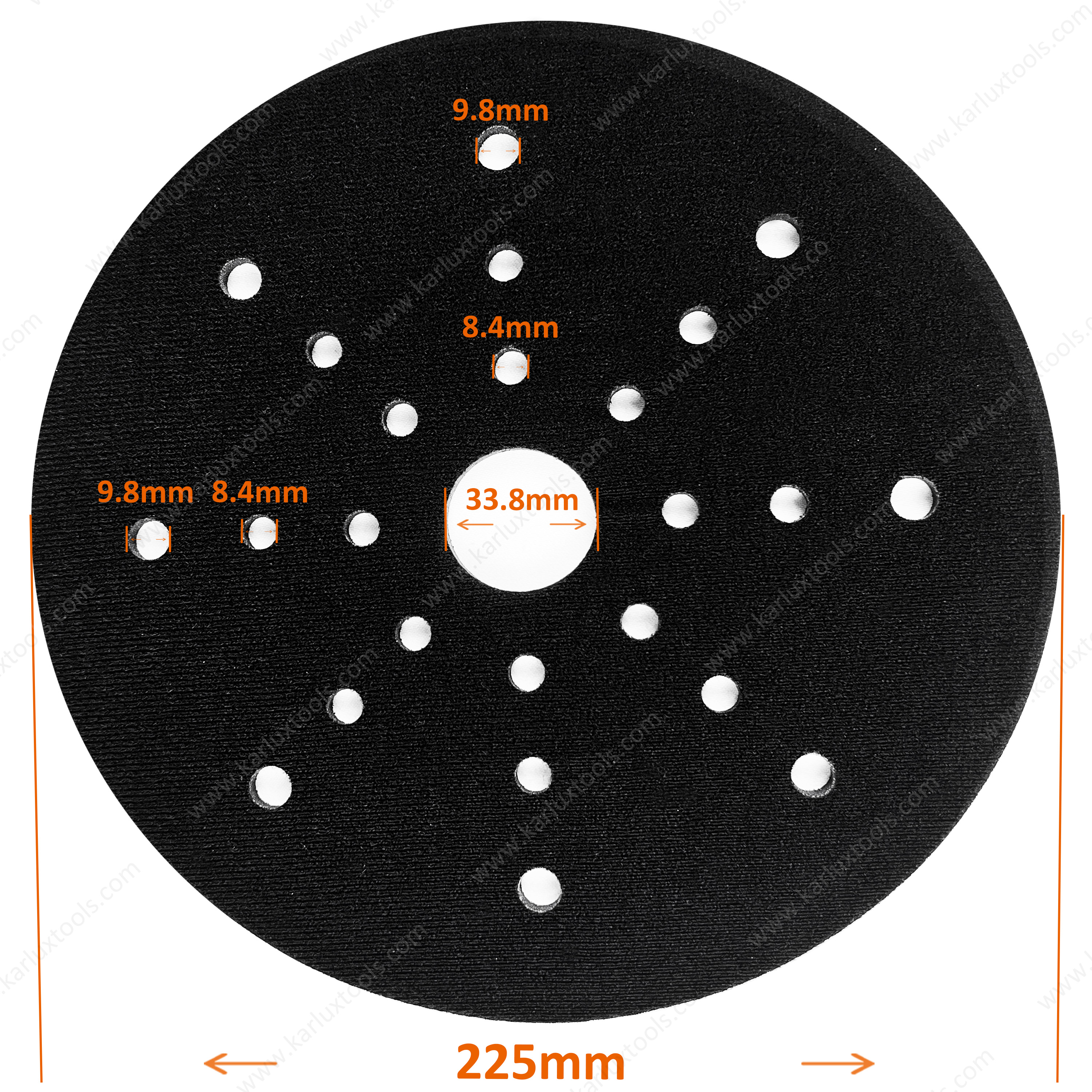 225mm 25Holes Round Hook and Loop Sponge Cushion Buffer Backing Pad Foam Soft Sanding Interface Pad