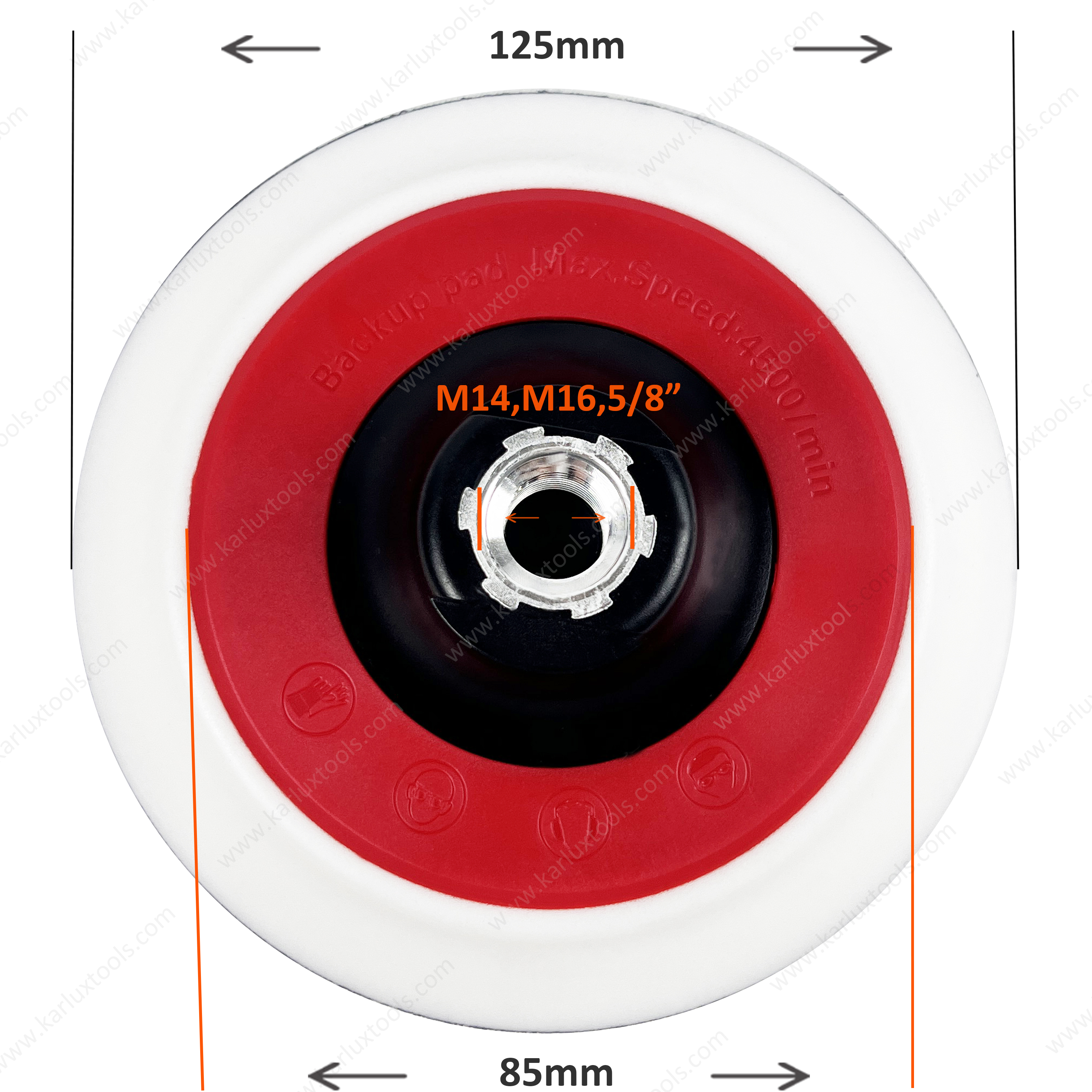 5 Inch (125mm) Polishing Pad 13mm Medium Soft Foam M14/M16/5/8" Thread Hook & Loop & PSA Backing Buffing Pad for Car Polishing & Detailing