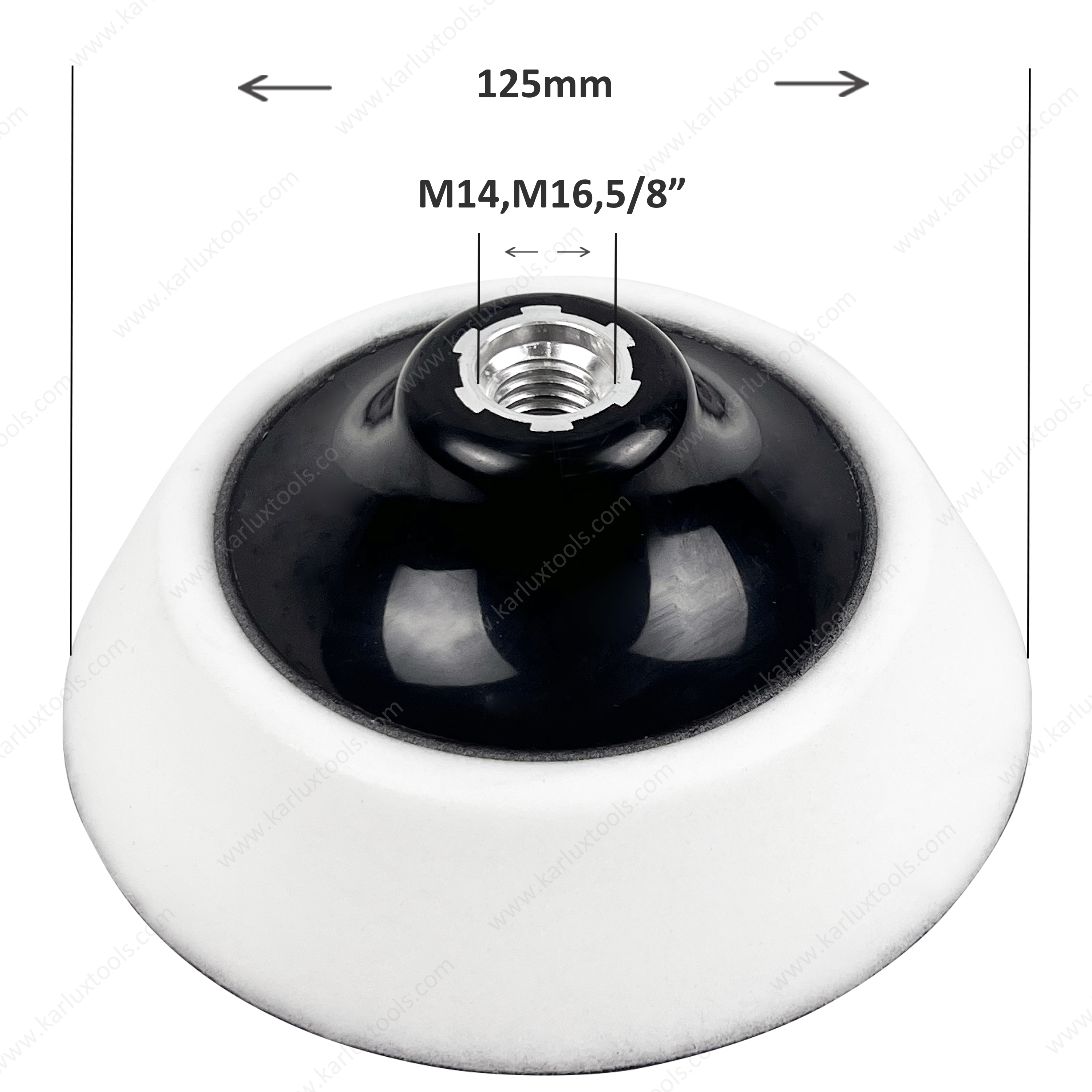 Sander Backing Pad PU White 5inch (125mm) Zero Hole