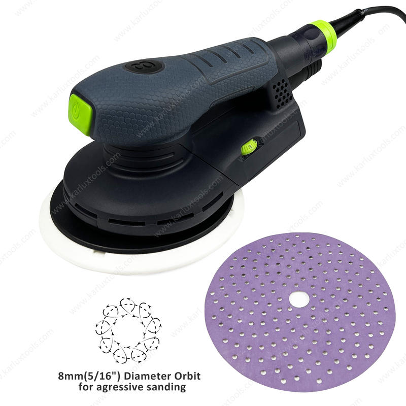 6Inch 150mm Orbit 8Mm 10000 Rpm Central Vacuum 400W Dustless Sander Power Cord Removable Electric Orbital Sander