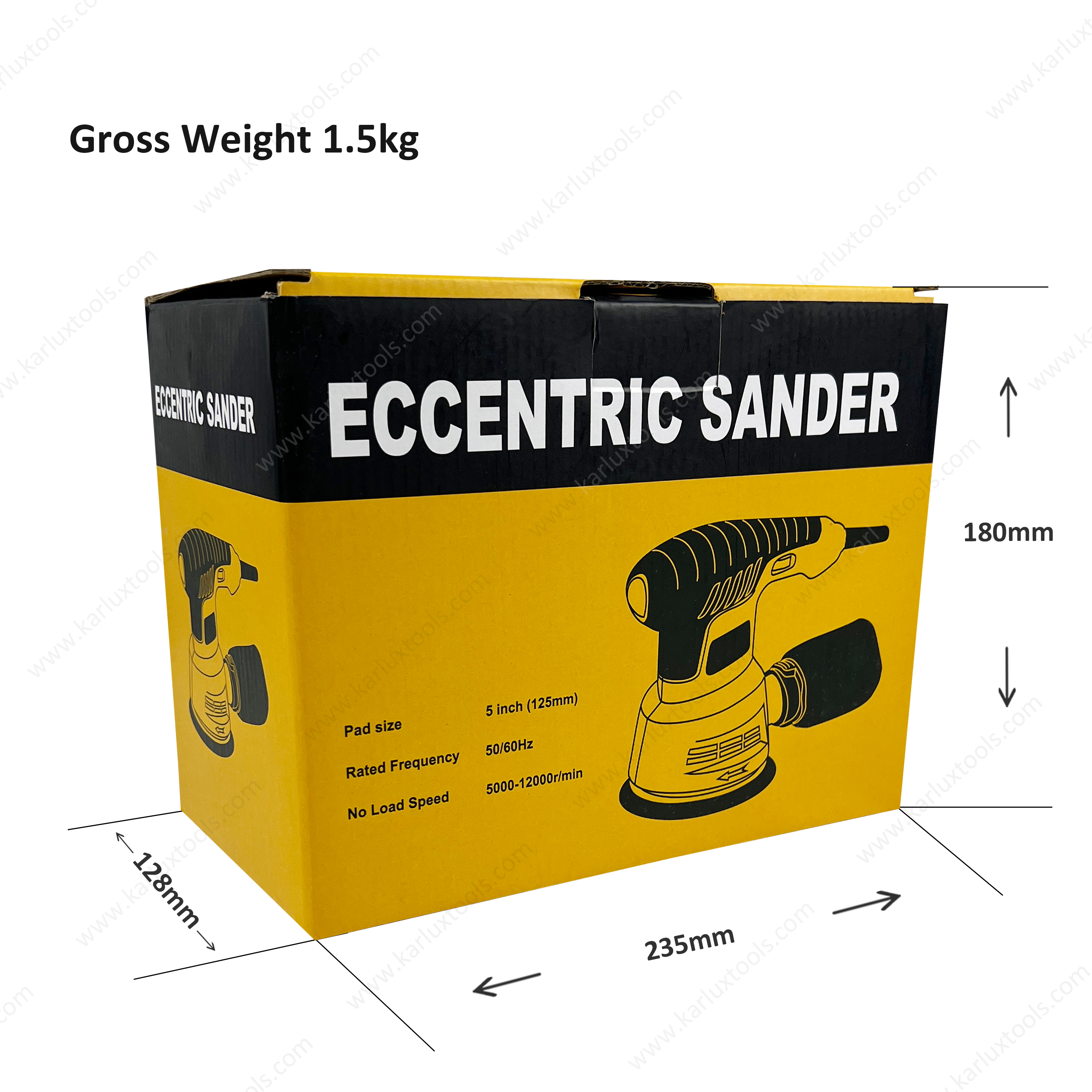 300W 6-Speed Regulation Orbital Sander with Dust Box Sanding Plate Sander Wood Processing Furniture Electric Eccentric Sander