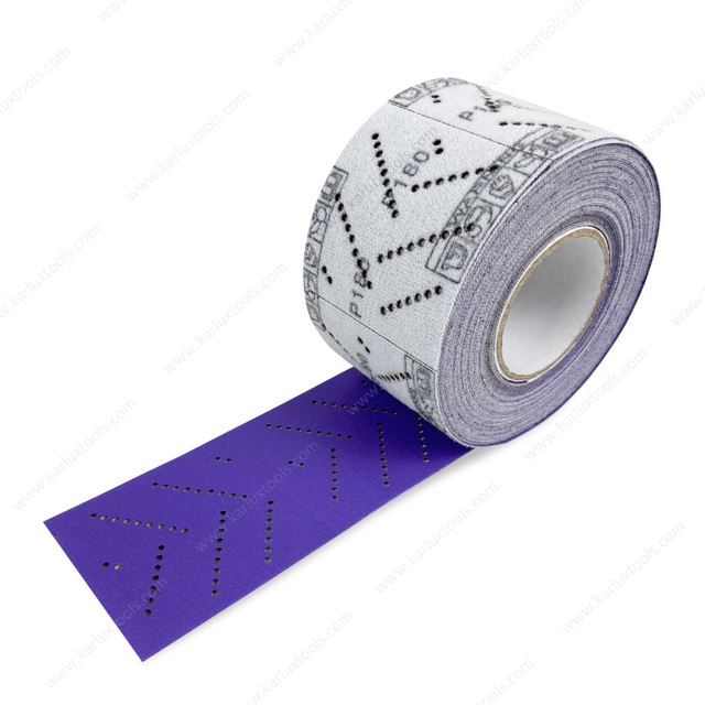 Grit P80-2500 V-shaped Holes 70m​m*70mm Square Sanding Paper Purple Ceramic Paper Backing Sandpaper Roll for Vacuum Sander