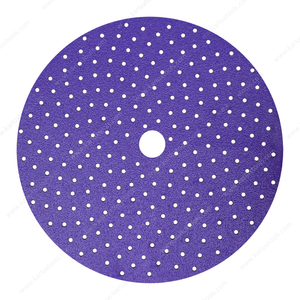 6 Inch(150mm) Grit P80-2500 Multiple Holes Round Disc Sanding Paper Purple Ceramic Paper Backing Sandpaper Disc for Vacuum Sander