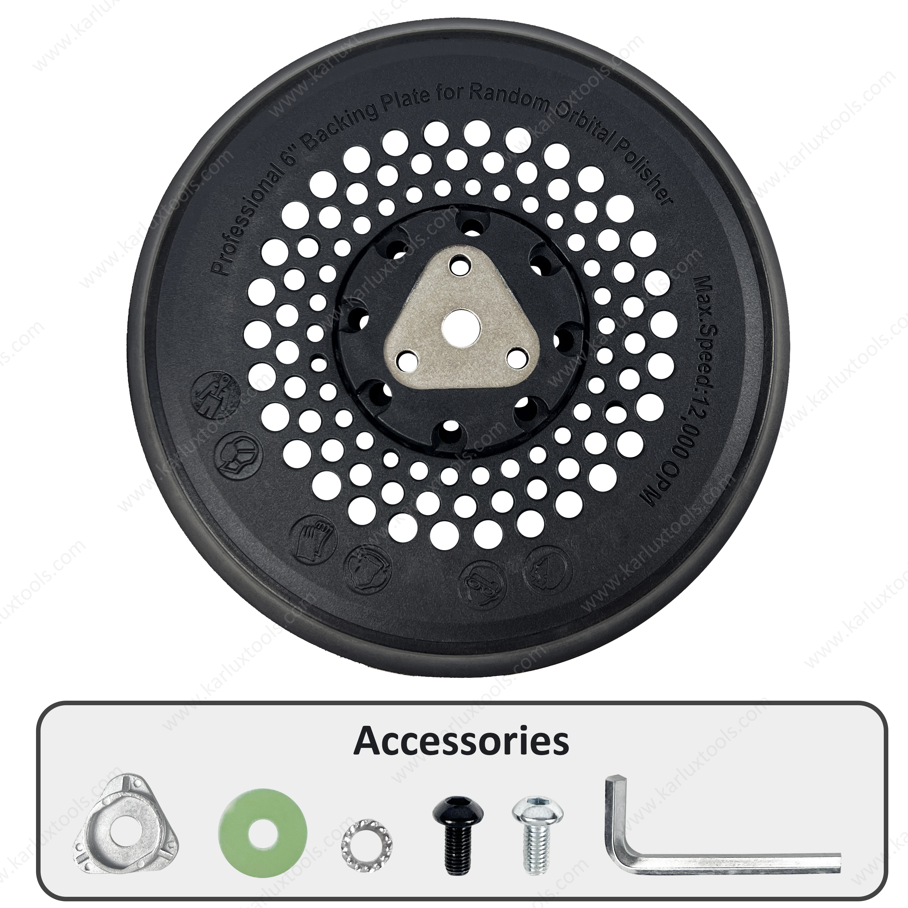 Professional 6 Inch 53 Holes Bevel Edge Grinding Pads Sanding Disc Backing Plate for Festool Sander Random Orbital Polisher