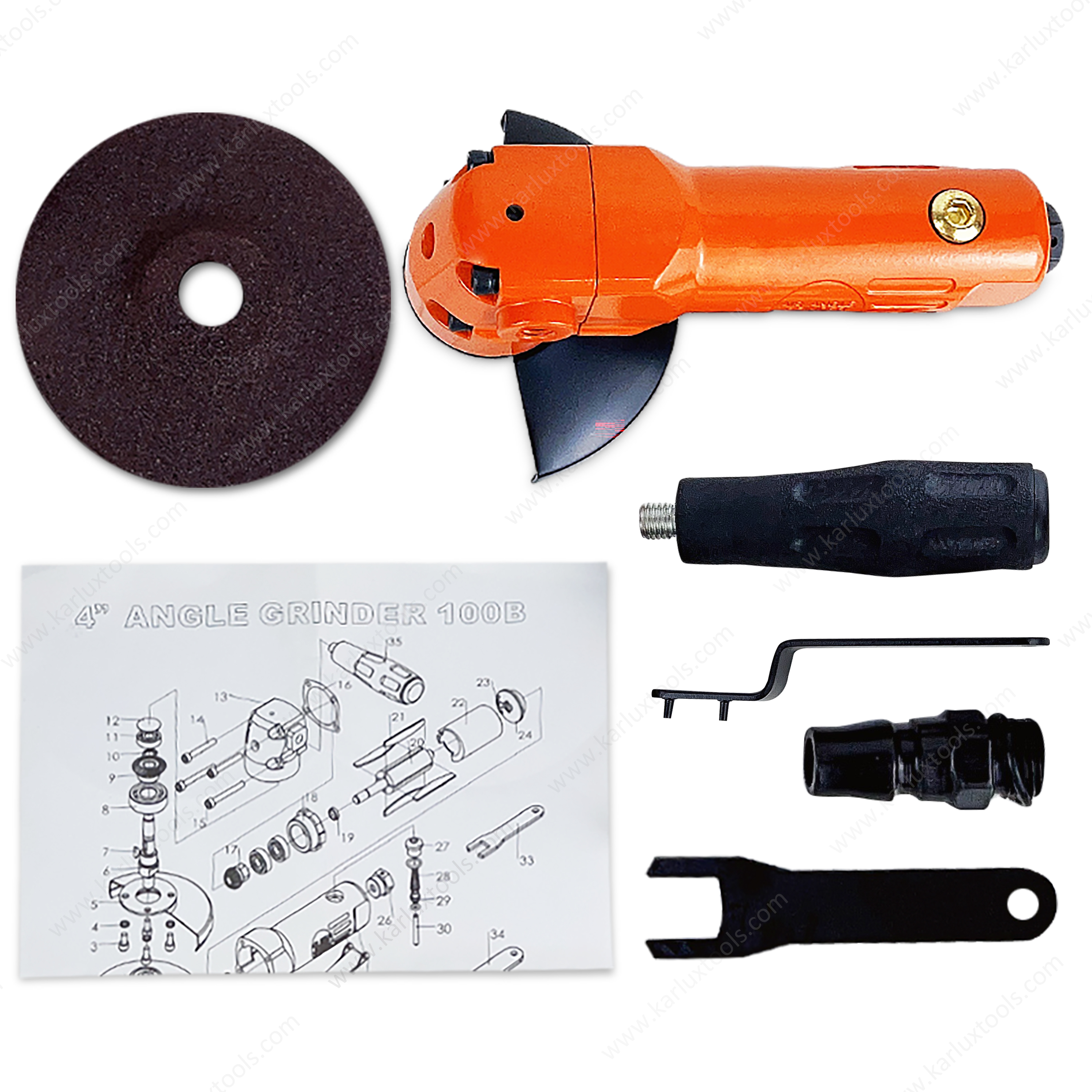 Economical Price Pneumatic Mini Angle Grinder 4inch (100mm) 10000RPM Air Angle Grinder Tool for Cutting, Grinding