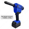 20V Brushless Rechargeable Battery Portable Huck Short-Tail Rivet Gun Cordless Bobtail Riveter for Automotive & Construction Use