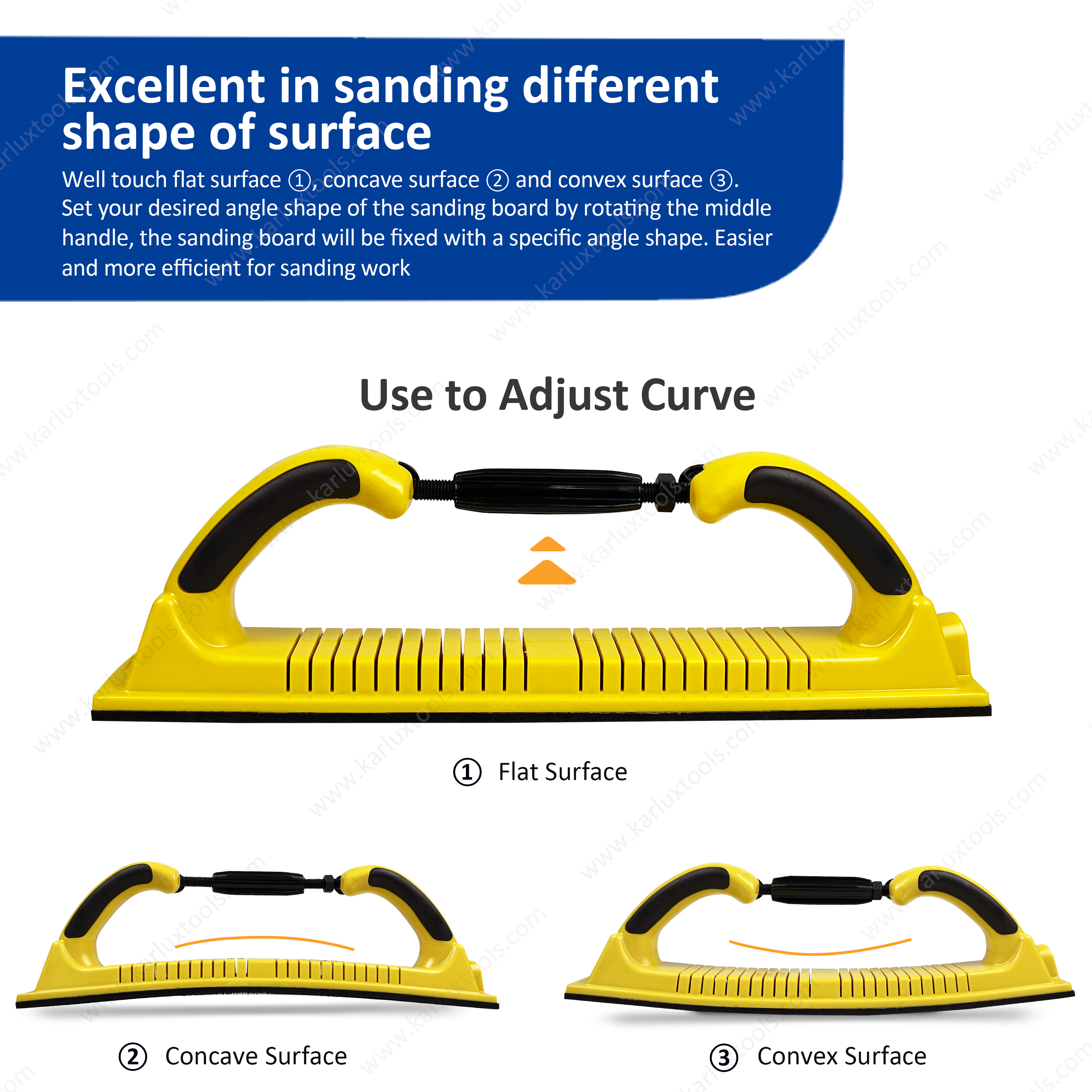 70*400mm Non Vacuum Adjustable Radius Flex Longboard Hand Sanding File Block