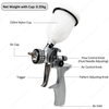 0.5-2.0mm Nozzle 100ml Mini HVLP Spray Gun Gravity Paint Car Paint Sprayer Pneumatic Air Spray Gun for Car Refinishing