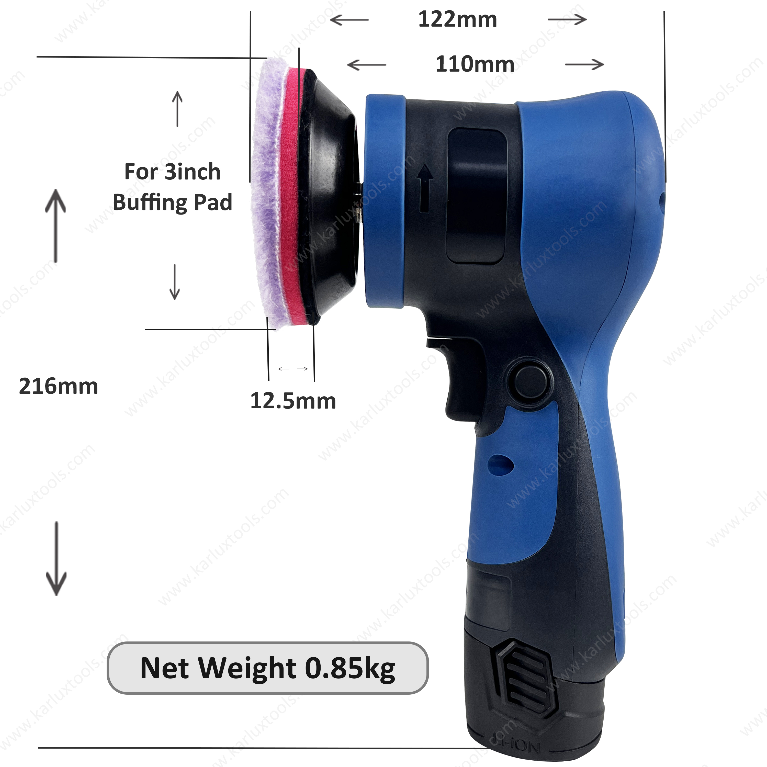 3inch 75mm Adjustable Speed RECHARGEABLE Portable Buffer Polisher Detailing Cordless Rotary Polisher