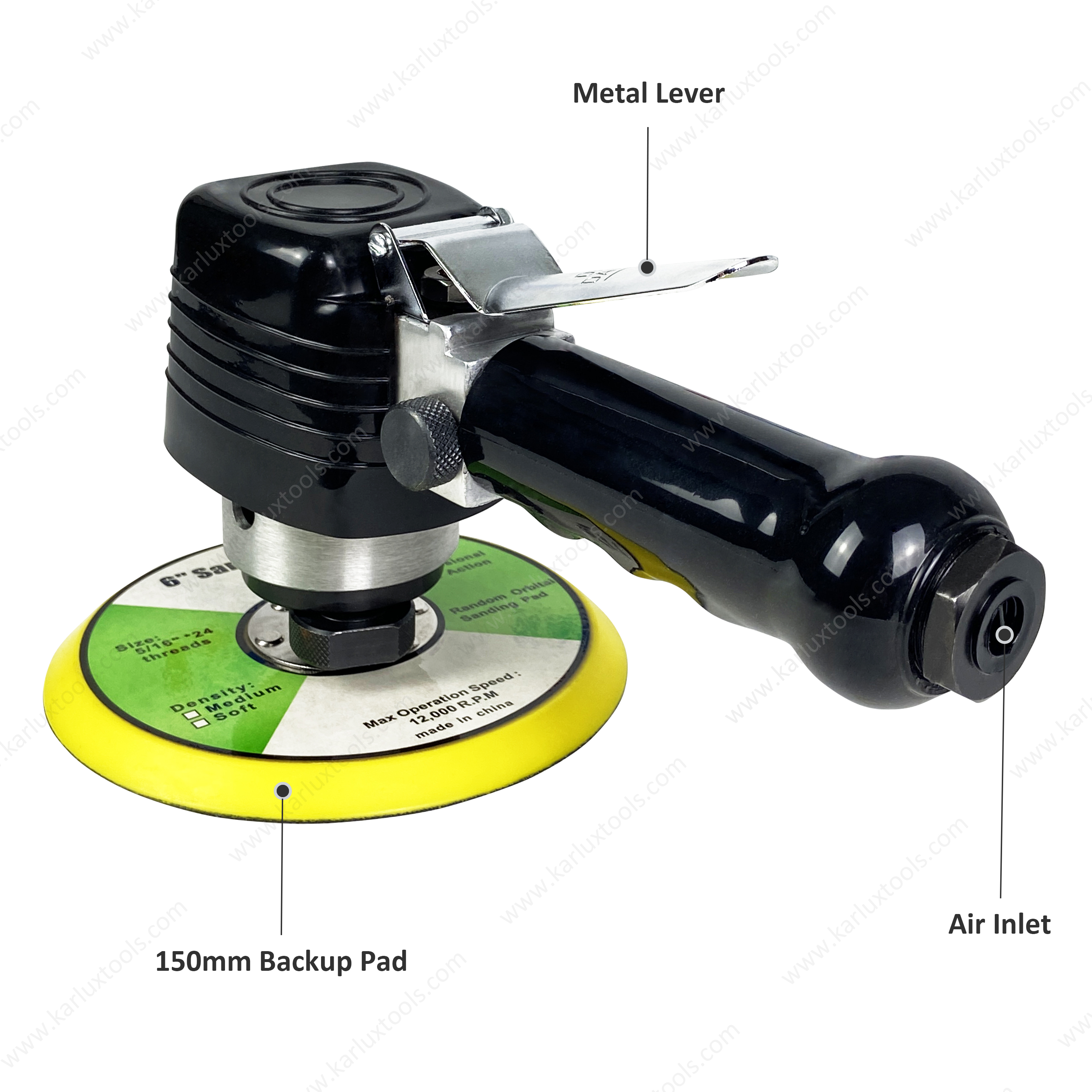 6inch 150mm 10000RPM Non Vacuum Adjustable Orbit Non-Orbit or 9.5mm Pneumatic Ortbital Sander Air Sander