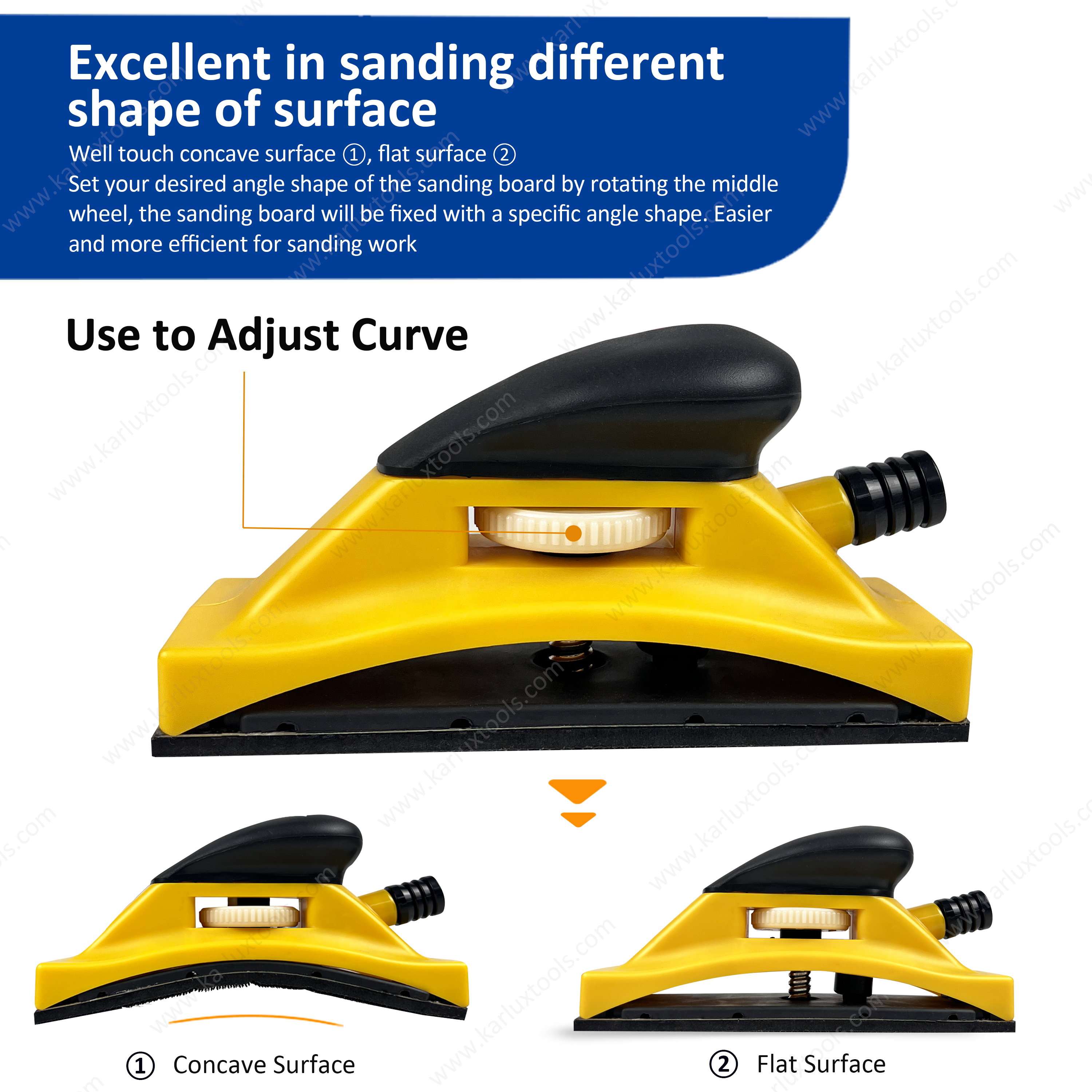 70*198mm Adjustable Curved Type Sanding Dust-Free Multi Hole Vacuum Hand Sanding Block for Car Maintenance Wall Grinding Flat
