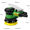 Air Orbital Sander 3inch (75mm) Orbit 2.5mm/5.0/8.0mm Non Vacuum High Speed Sander 12,000RPM 