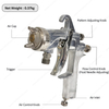 W-101-P 0.8/1.0/1.3/1.5mm Nozzle Industrial Pressure Feed Paint Sprayer Pneumatic HVLP Spray Gun for Automotive Furniture Car