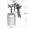 W71-S 600ml Siphon Feeding Type Air Paint Sprayer Automotive Refinishing Painting Tools Pneumatic Spray Gun air Paint Spray Gun